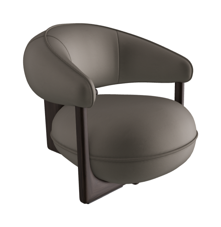 Ruby Lounge Armchair_Burned Oak Stained Ashwood_Soft Leather_Argilla