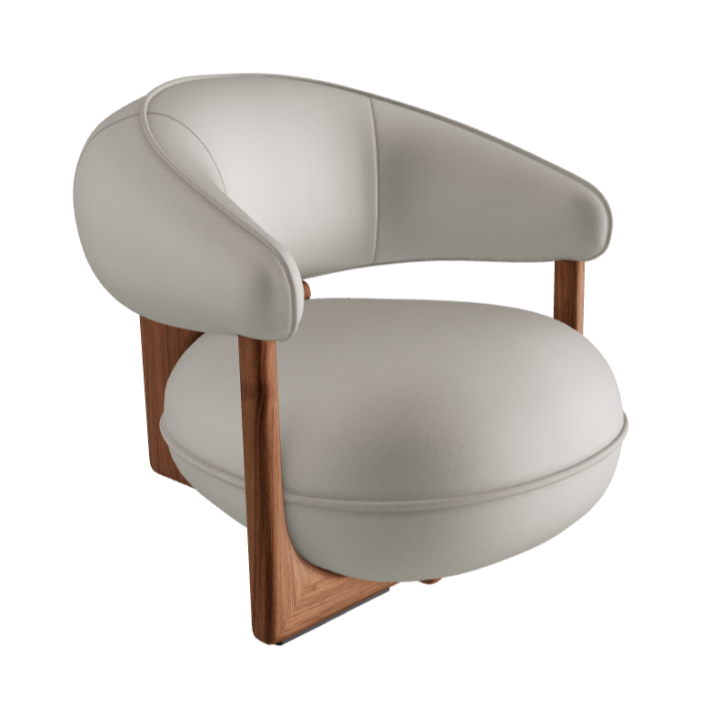 Ruby Lounge Armchair_Canaletto Walnut Stained Ashwood_Soft Leather_Artico