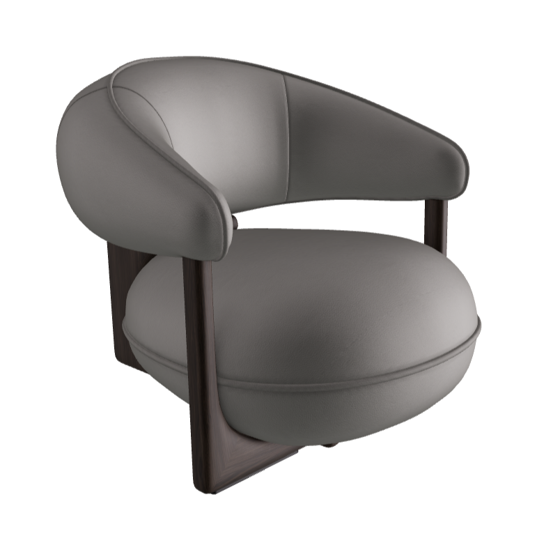 Ruby Lounge Armchair_Burned Oak Stained Ashwood_Soft Leather_Nardo