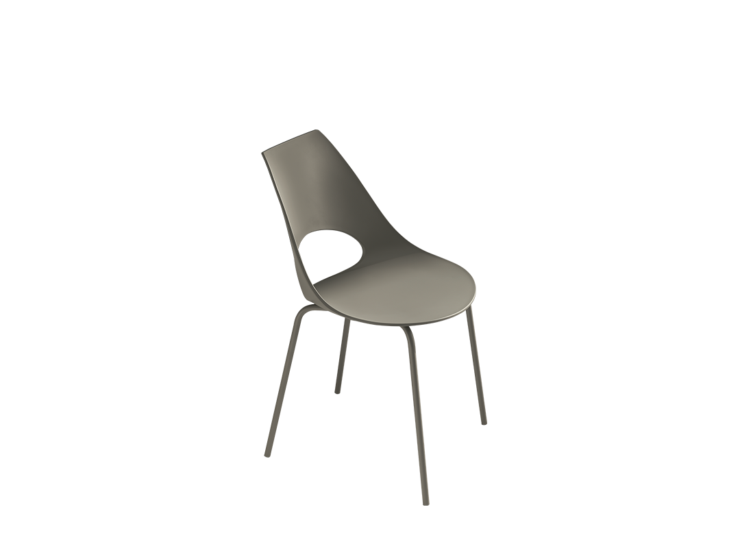Shark Chair with lacquered or chrome metal frame