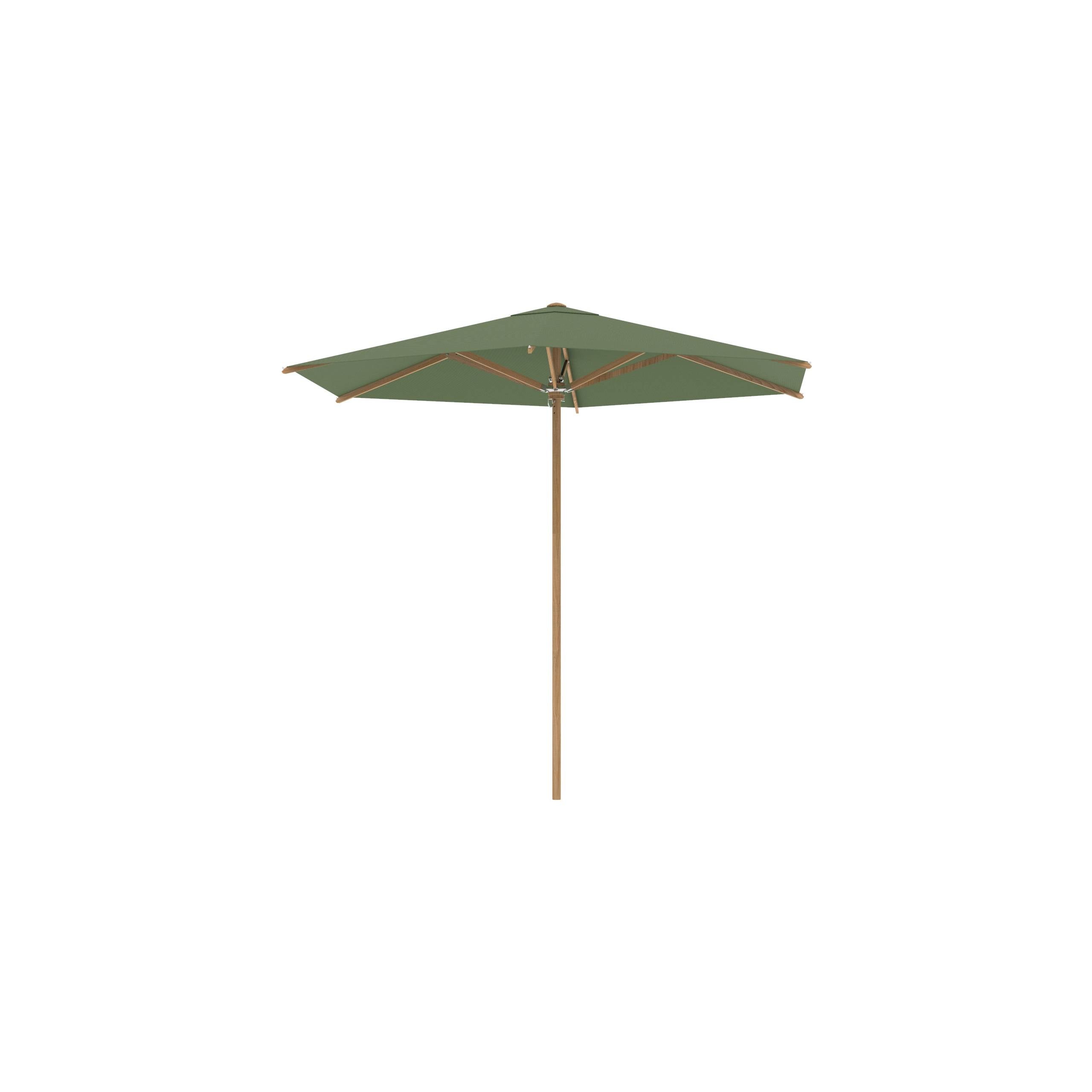 Shady Slim Umbrella In Teak Ø3m Sage Linen