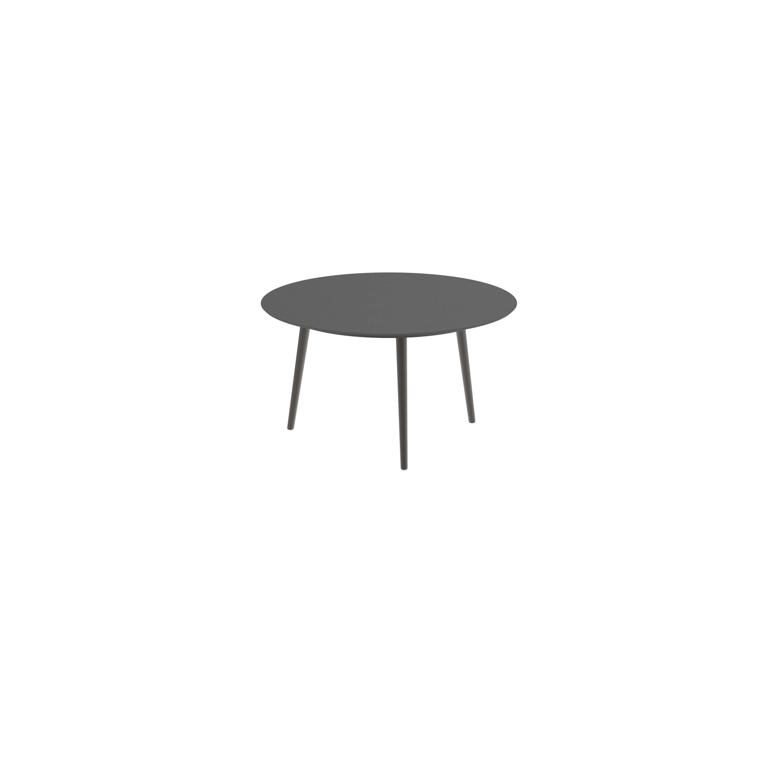 Styletto Low Dining Table Ø 120cm Alu Legs Bronze Ceramic Top Black