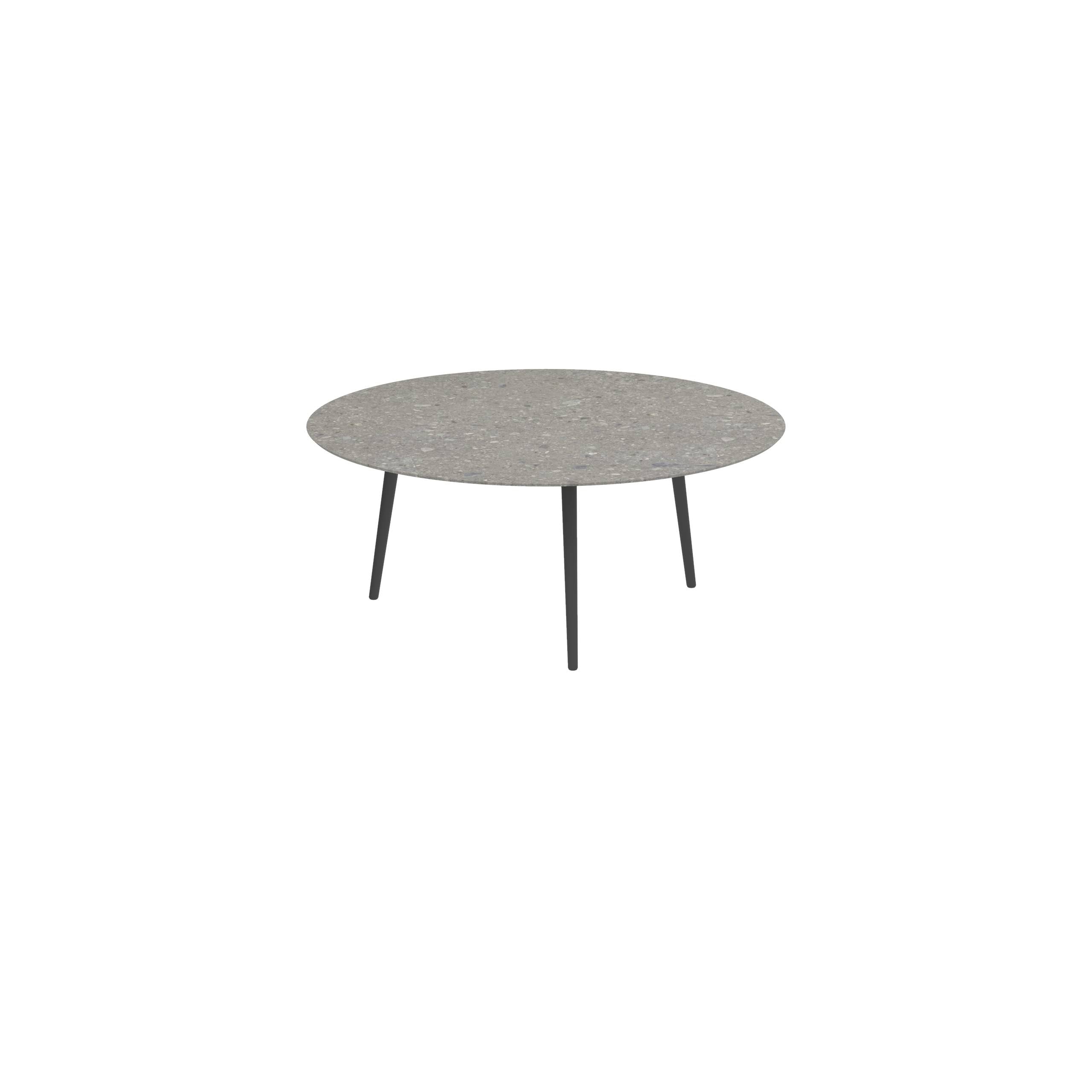 Styletto Low Lounge Table Ø 120cm Alu Legs Anthracite Ceramic Top Ceppo Dolomitica