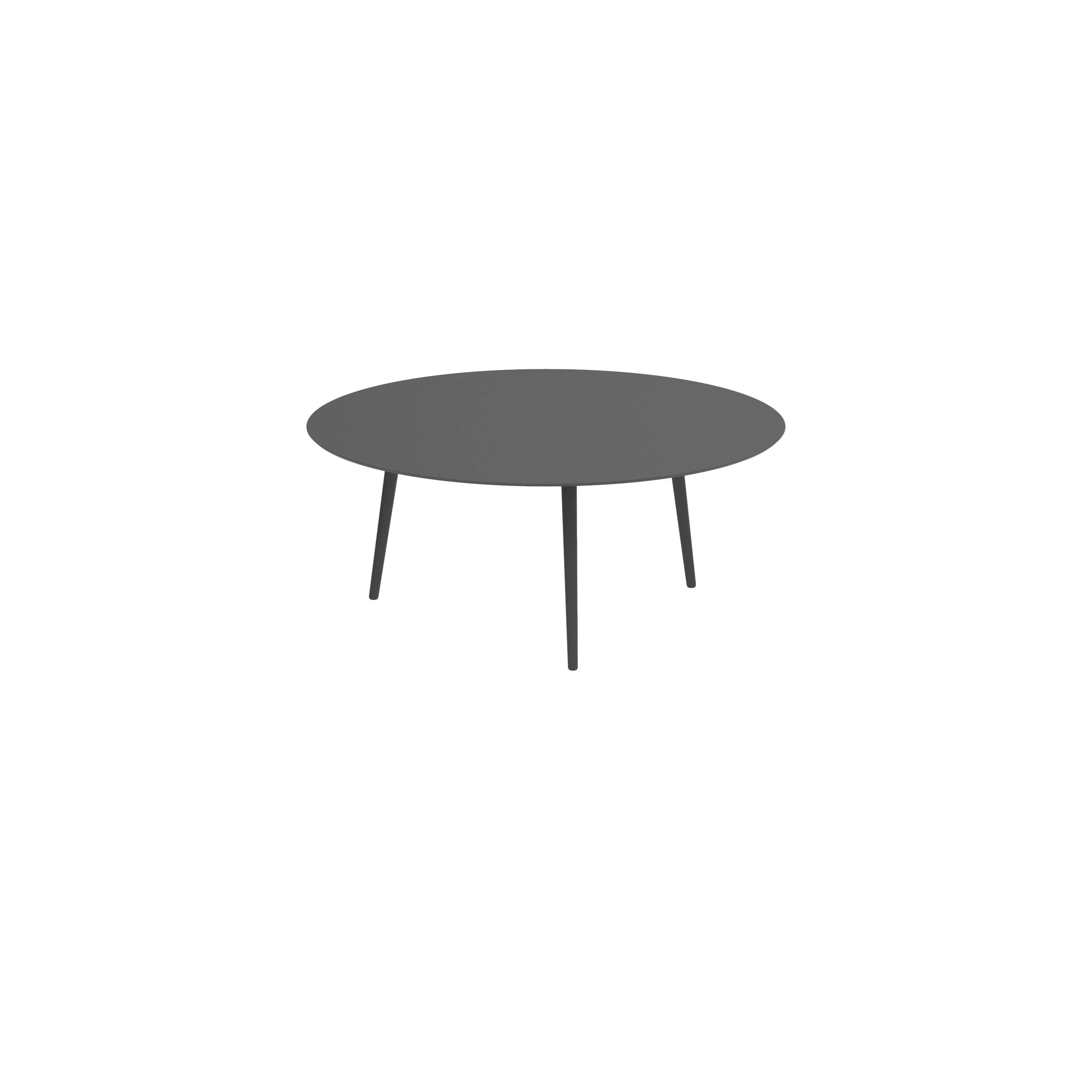 Styletto Low Lounge Table Ø 120cm Alu Legs Anthracite Ceramic Top Black