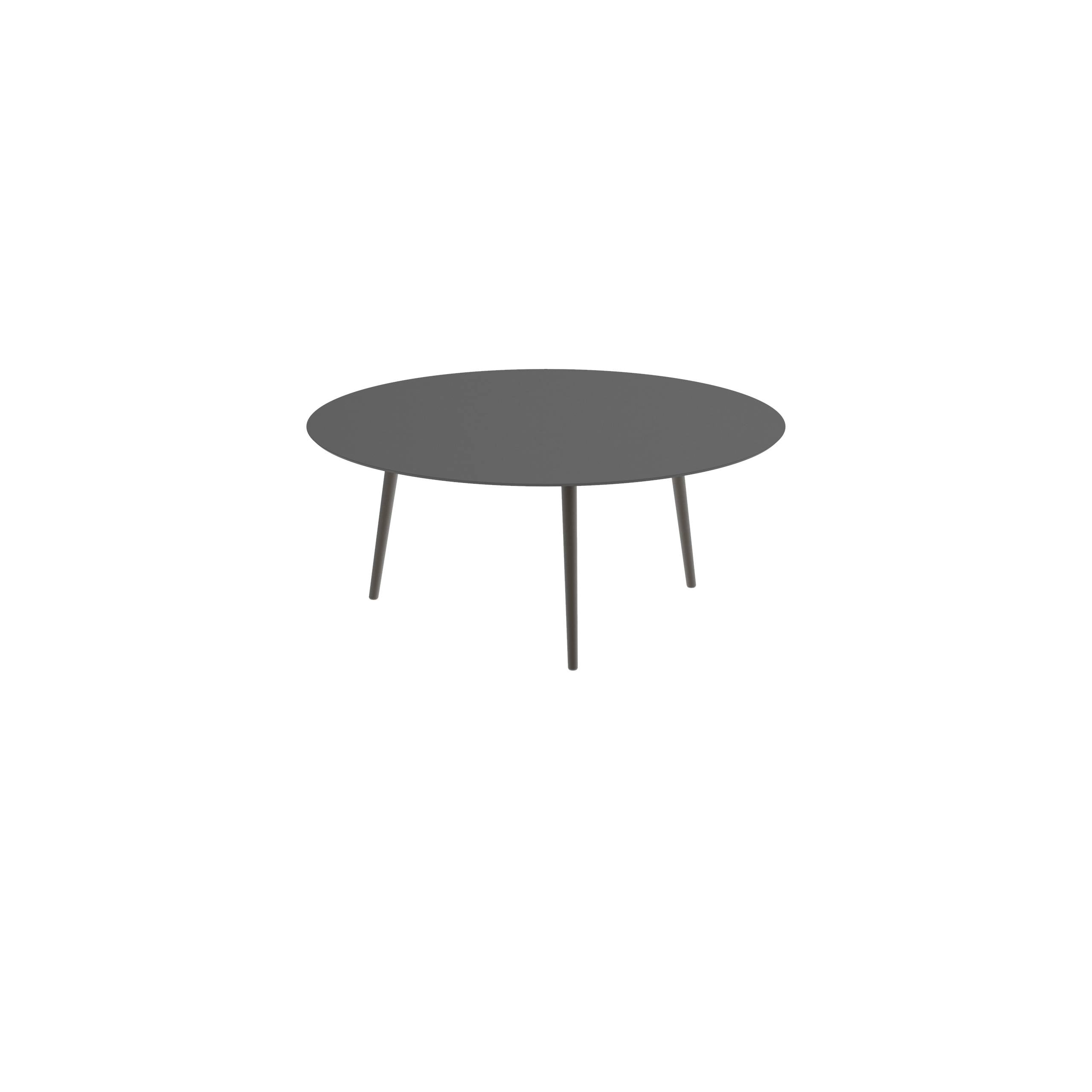 Styletto Low Lounge Table Ø 120cm Alu Legs Bronze Ceramic Top Black