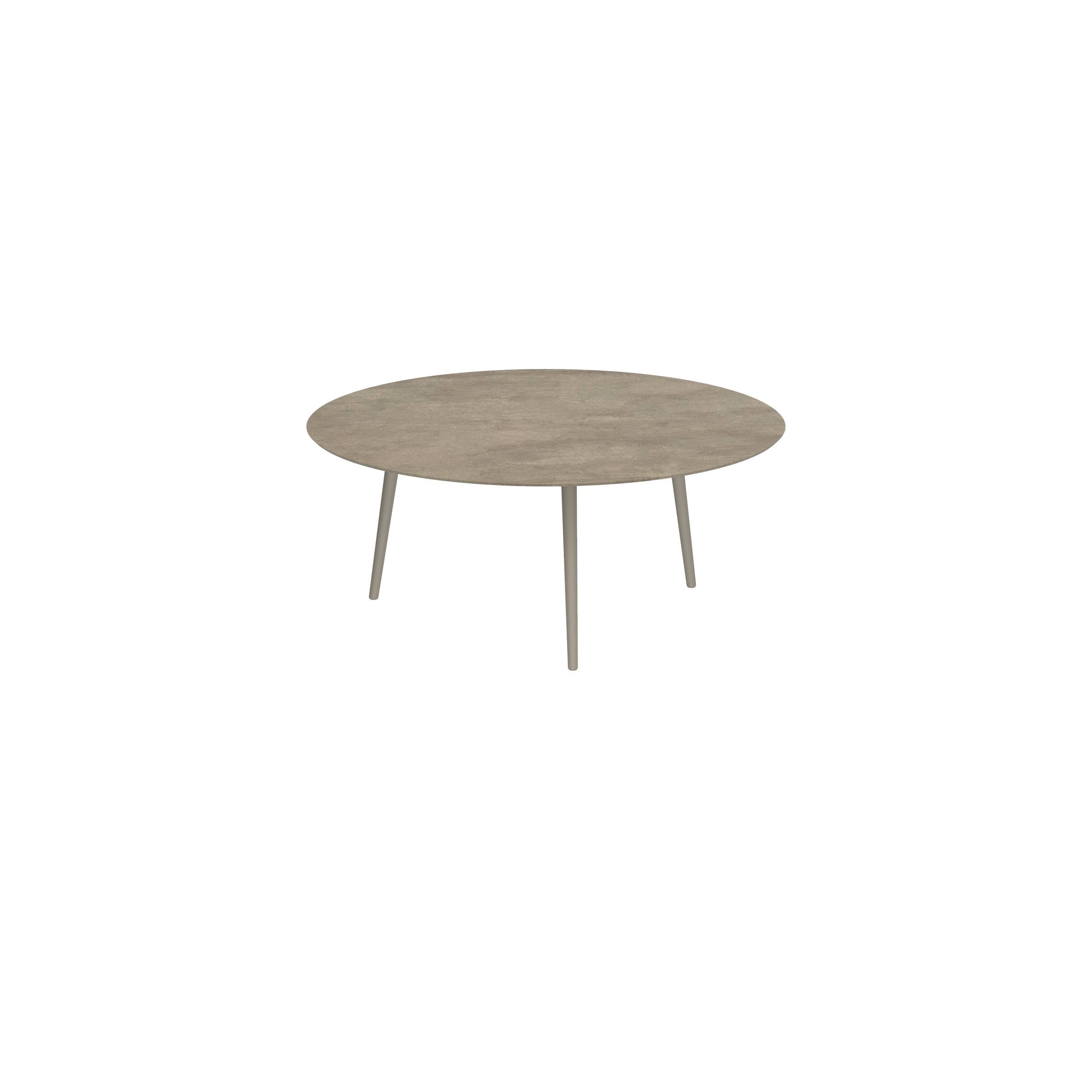 Styletto Low Lounge Table Ø 120cm Alu Legs Sand Ceramic Top Terra Sabbia