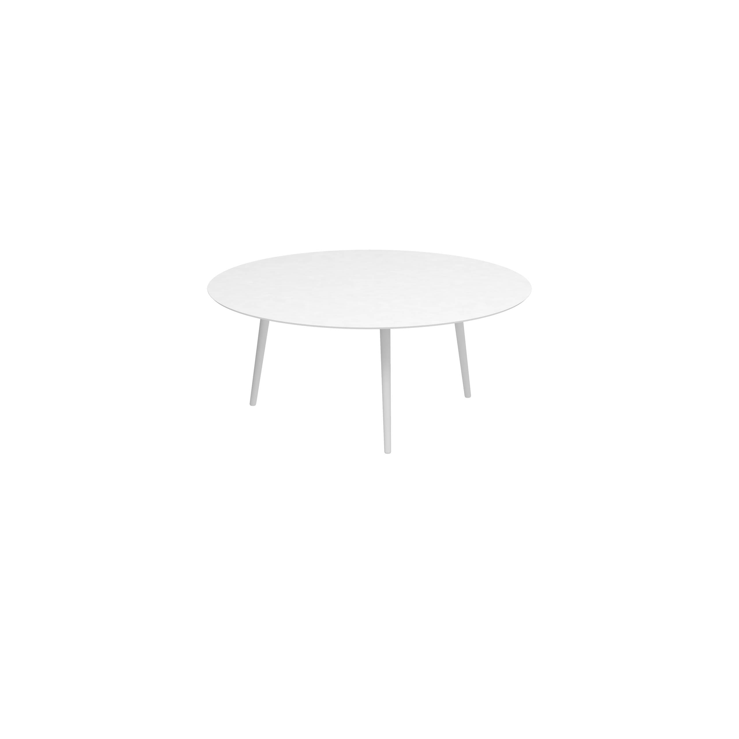 Styletto Low Lounge Table Ø 120cm Alu Legs White Ceramic Top White