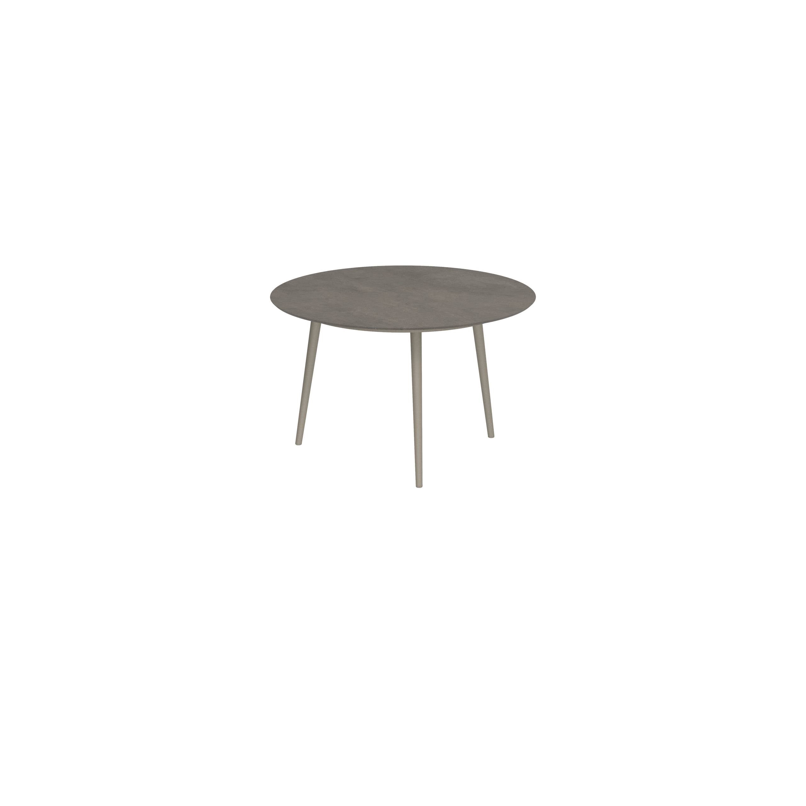 Styletto Standard Dining Table Ø 120cm Alu Legs Sand Ceramic Top Terra Marrone