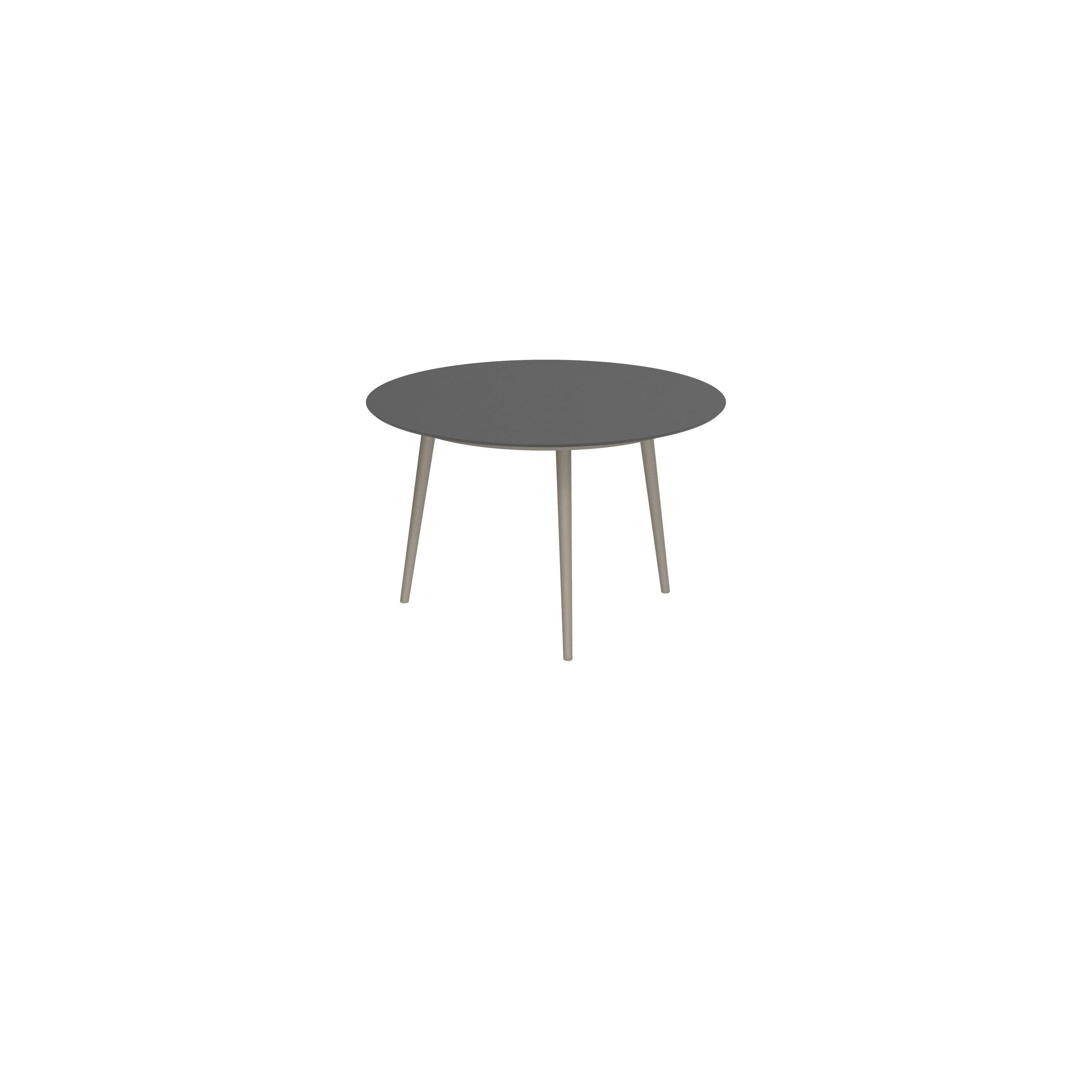 Styletto Standard Dining Table Ø 120cm Alu Legs Sand Ceramic Top Black