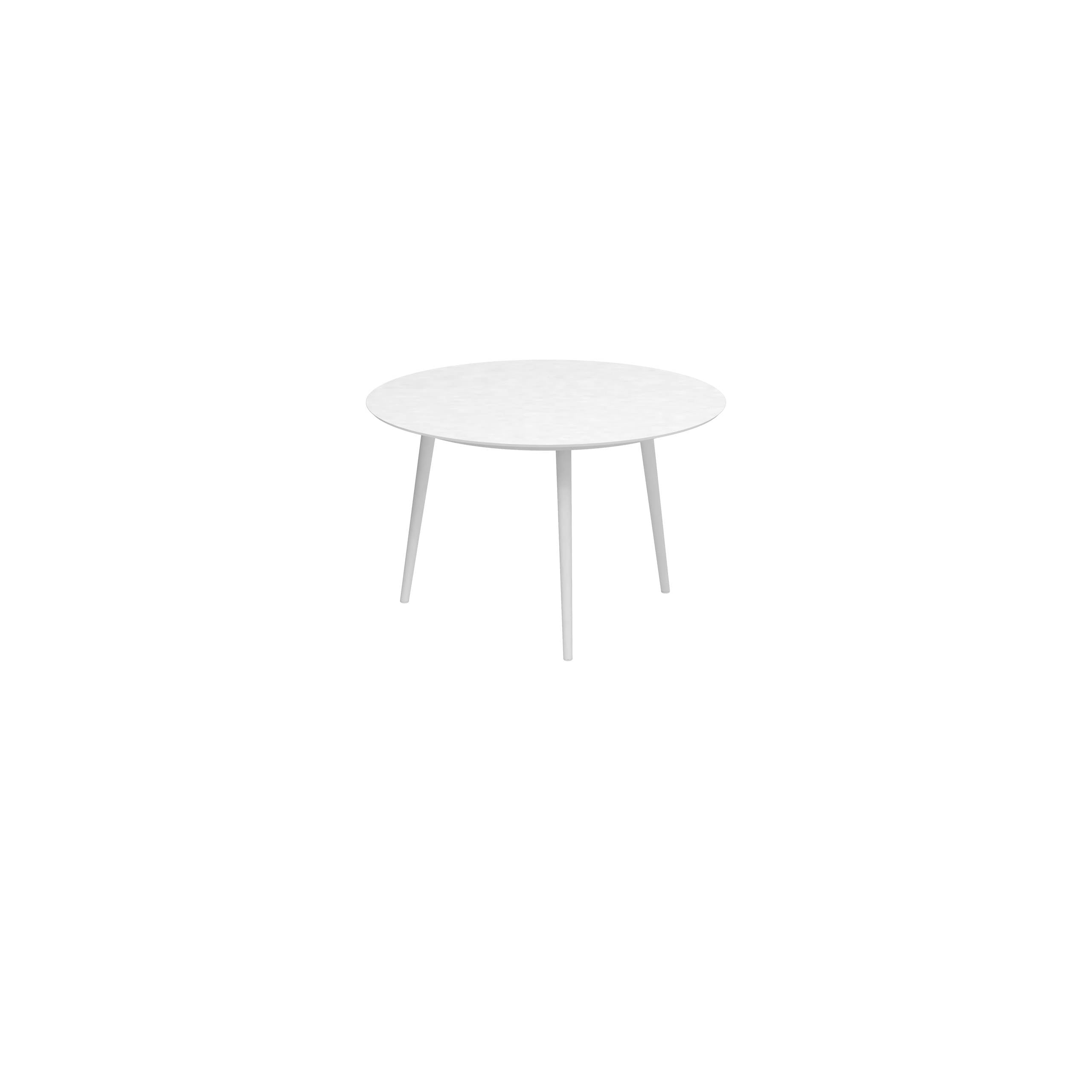 Styletto Standard Dining Table Ø 120cm Alu Legs White Ceramic Top White