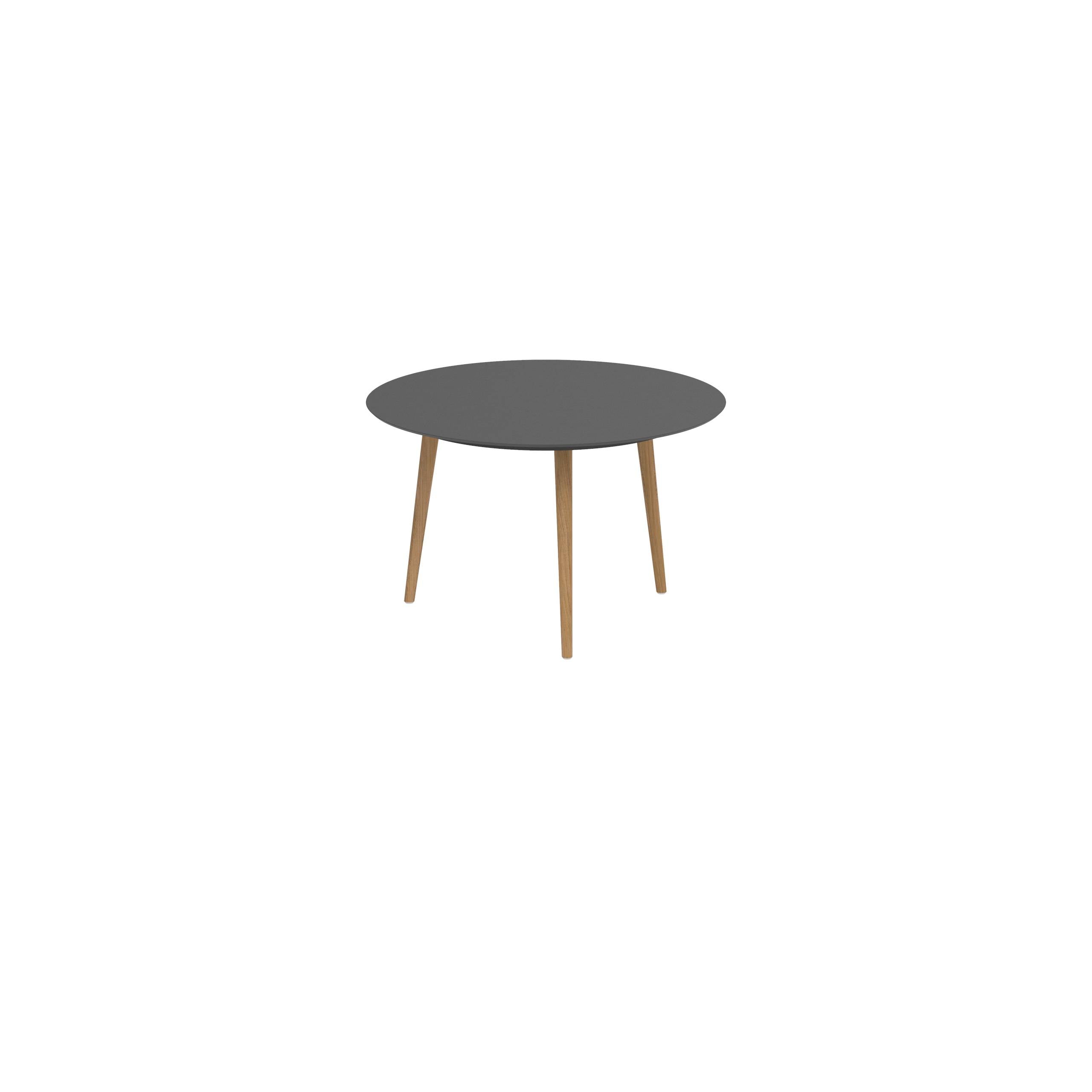 Styletto Standard Dining Table Ø 120cm Teak Legs Ceramic Top Black
