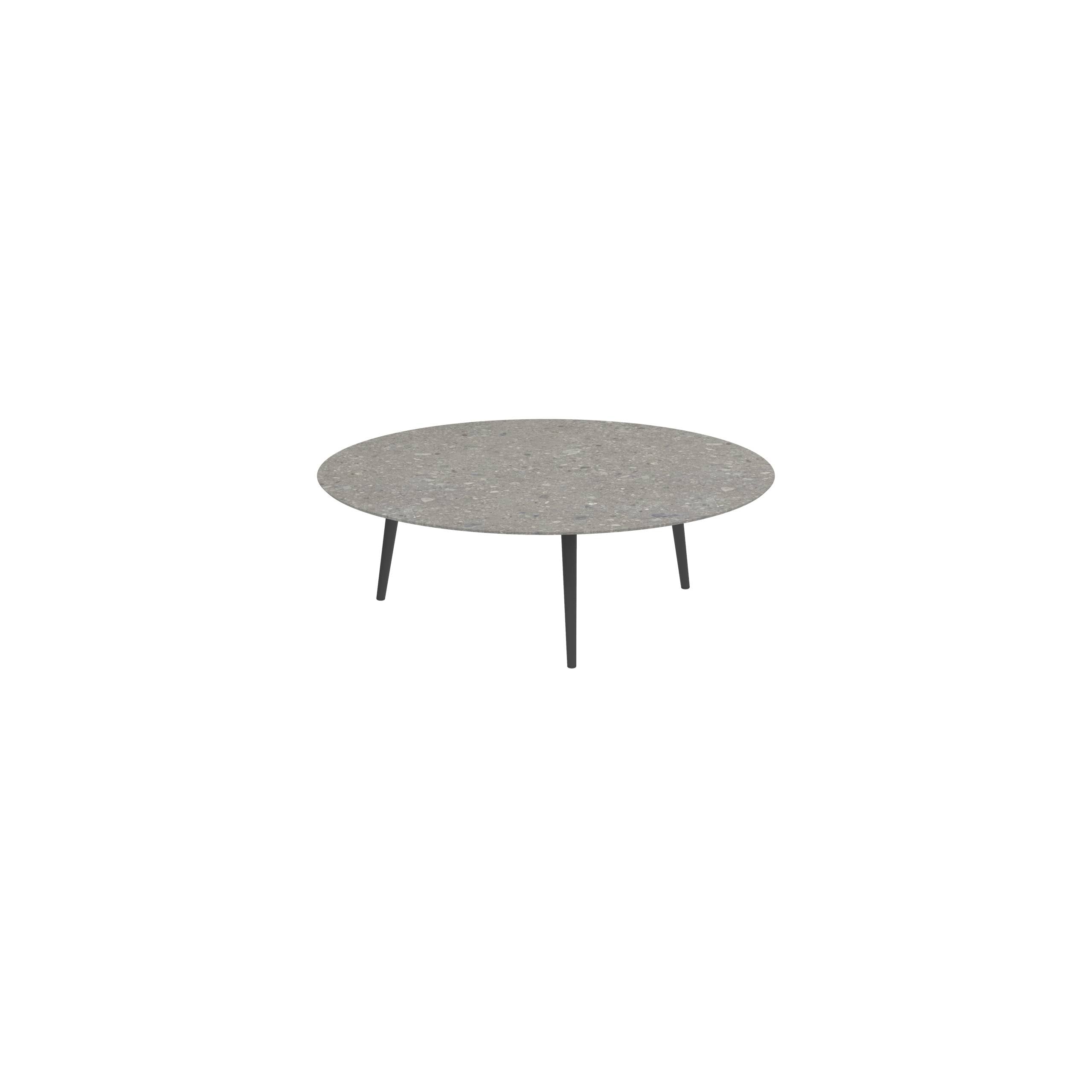 Styletto High Lounge Table Ø 160cm Alu Legs Anthracite Ceramic Top Ceppo Dolomitica