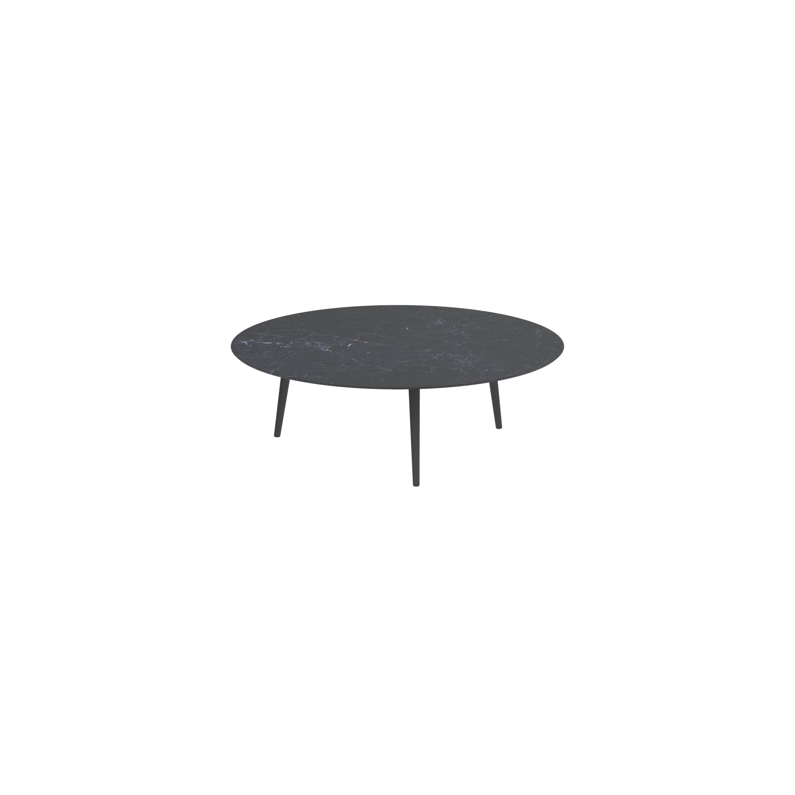 Styletto High Lounge Table Ø 160cm Alu Legs Anthracite Ceramic Top Nero Marquina