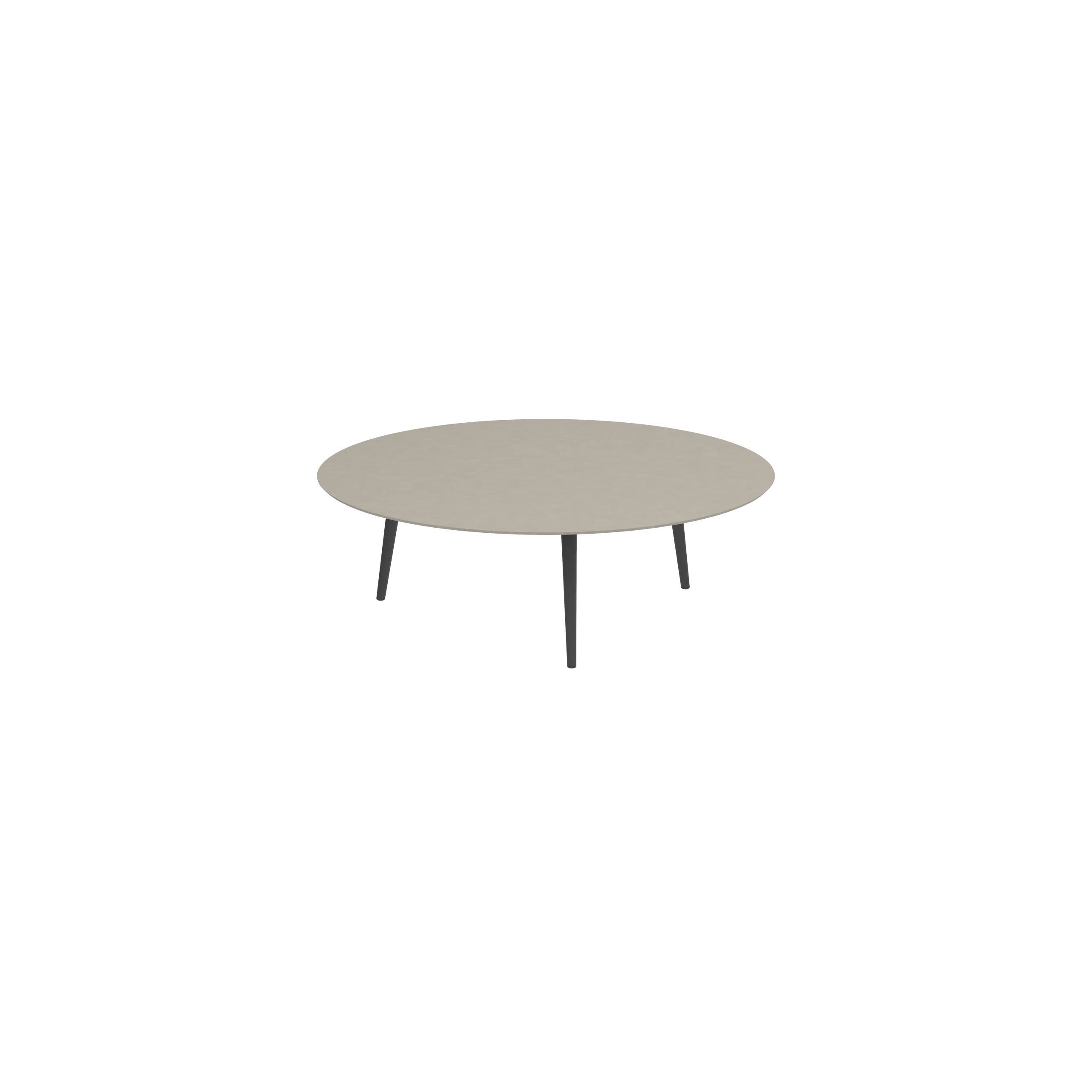 Styletto High Lounge Table Ø 160cm Alu Legs Anthracite Ceramic Top Pearl Grey