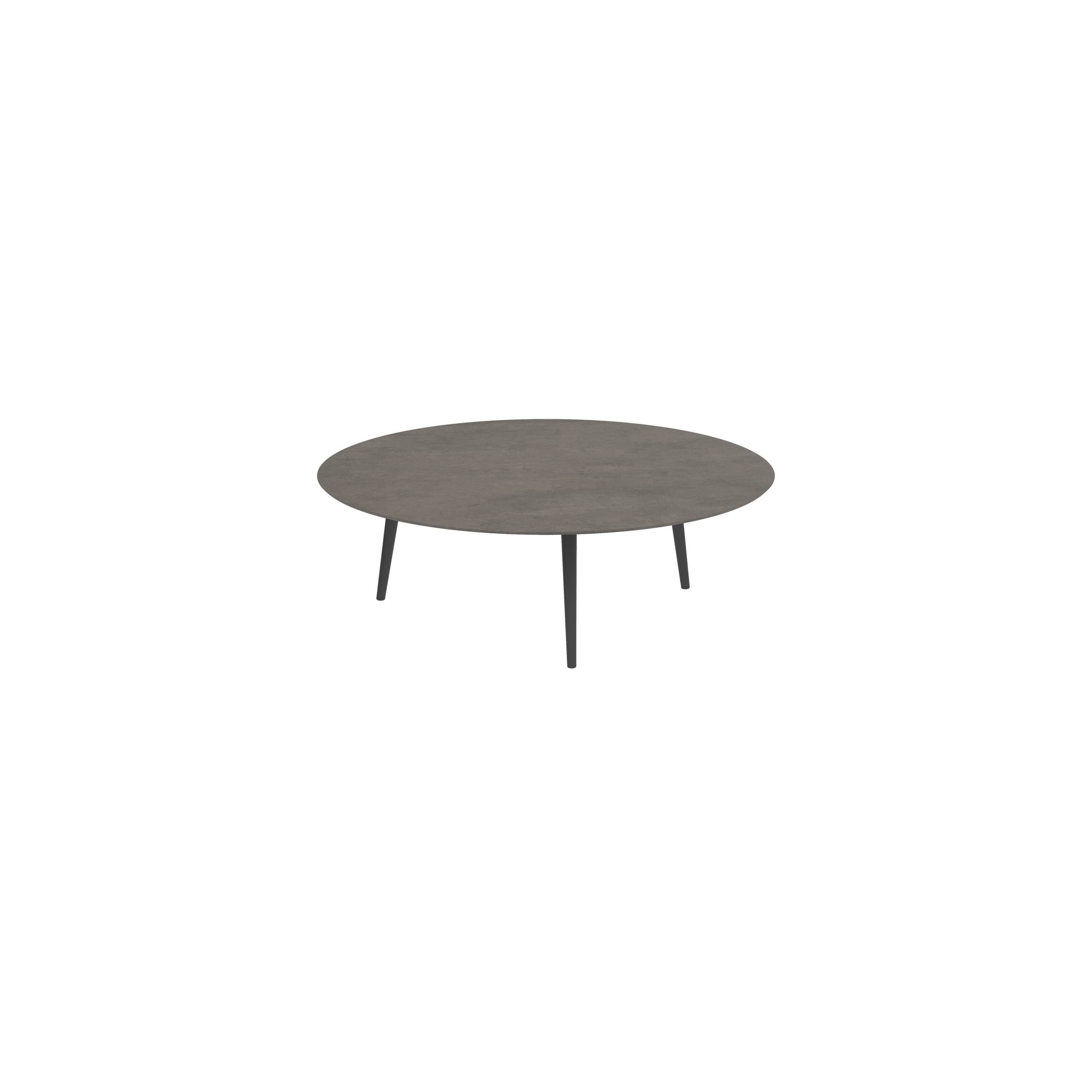 Styletto High Lounge Table Ø 160cm Alu Legs Anthracite Ceramic Top Terra Marrone