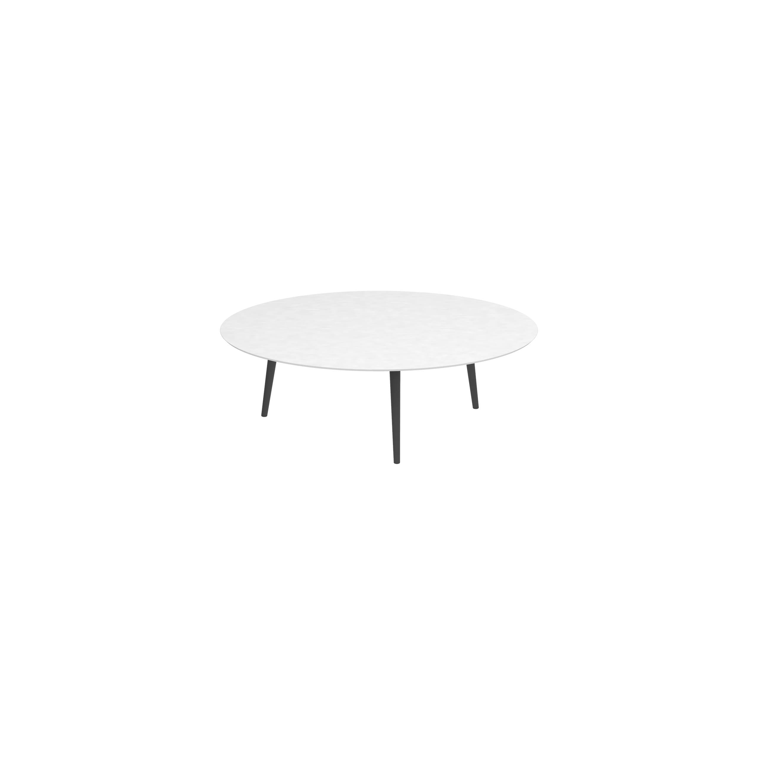 Styletto High Lounge Table Ø 160cm Alu Legs Anthracite Ceramic Top White