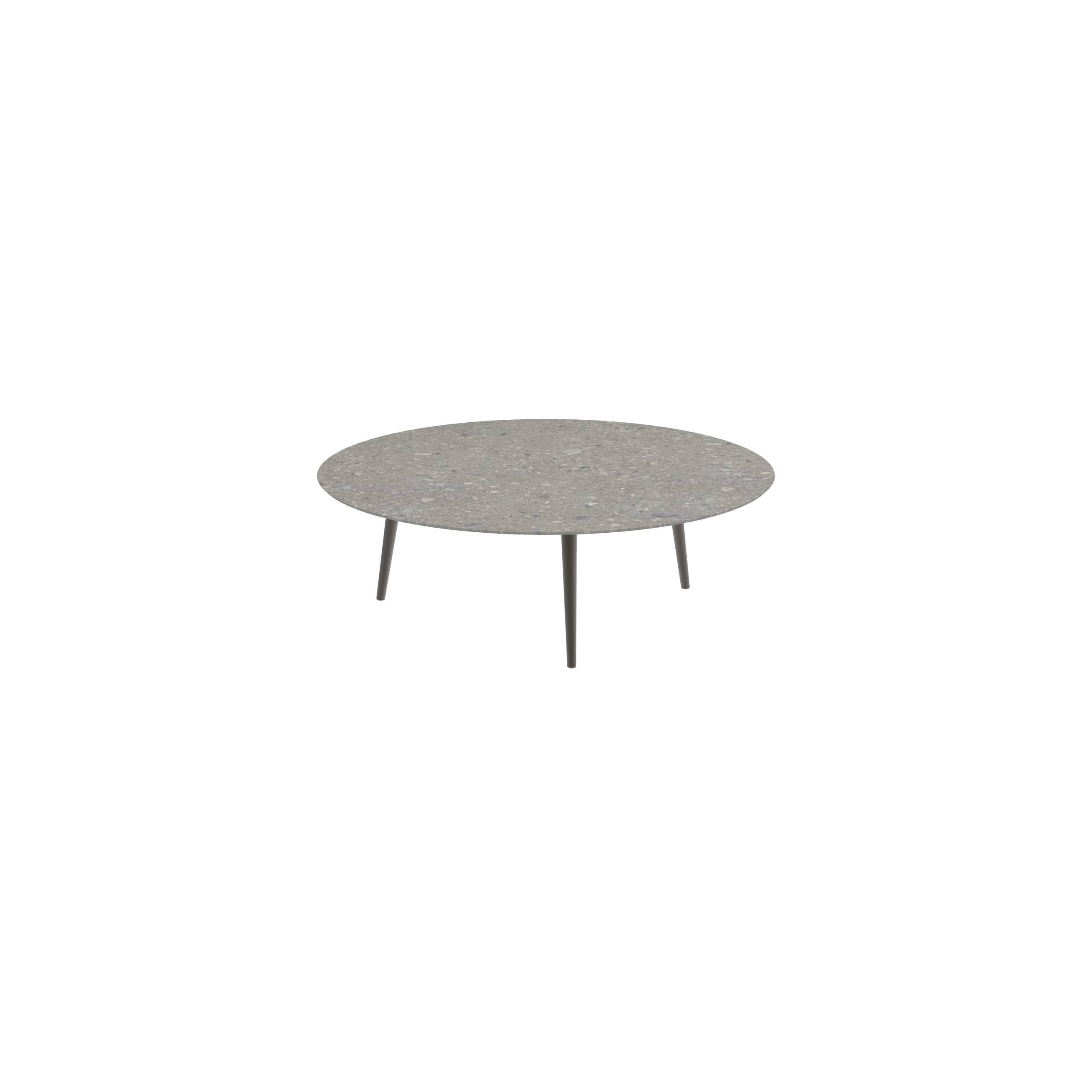 Styletto High Lounge Table Ø 160cm Alu Legs Bronze Ceramic Top Ceppo Dolomitica