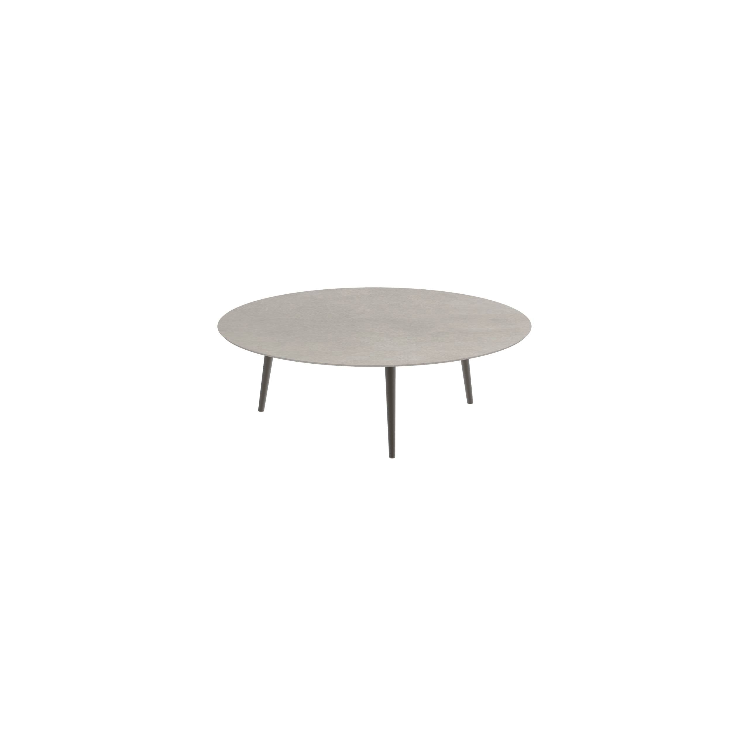 Styletto High Lounge Table Ø 160cm Alu Legs Bronze Ceramic Top Cemento Luminoso