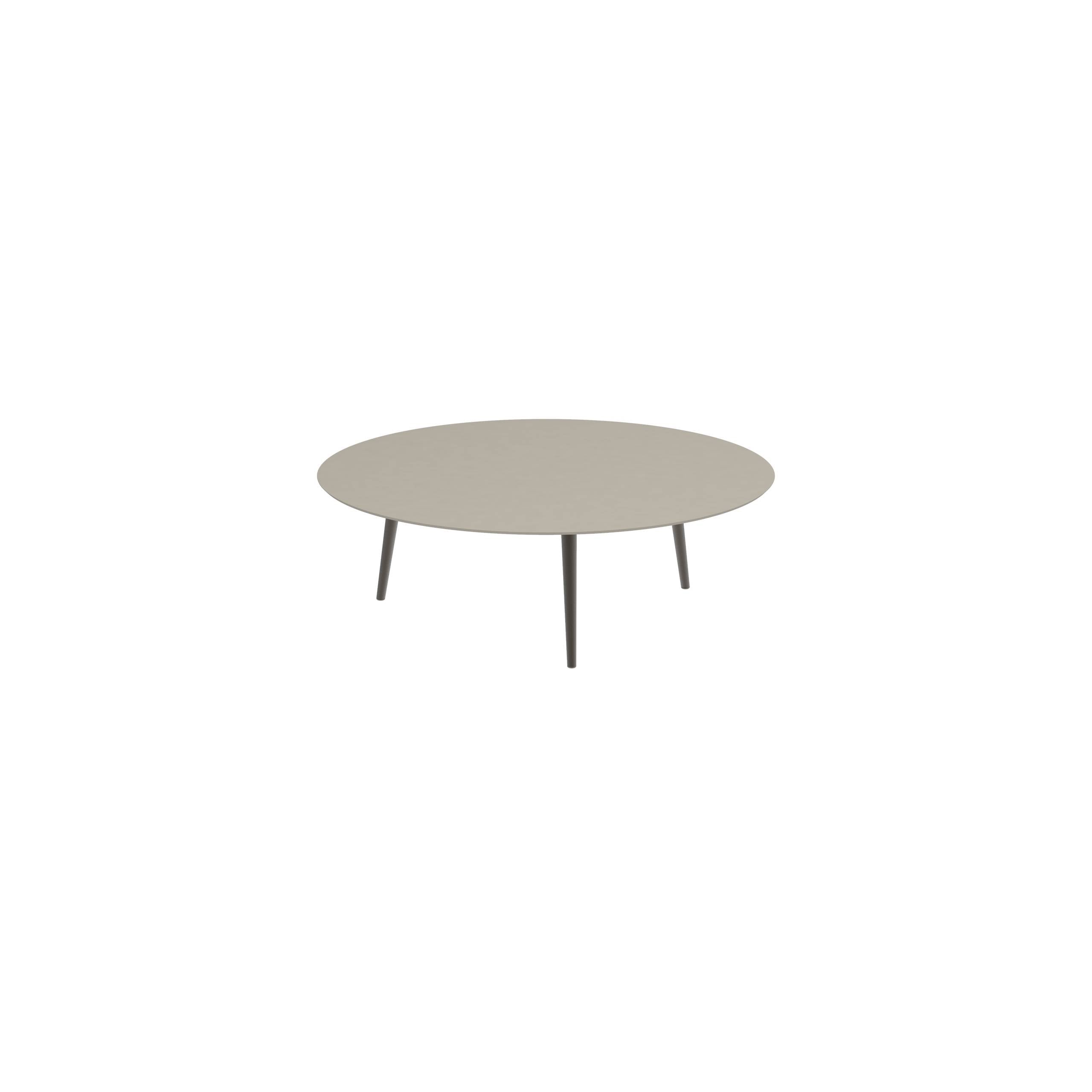 Styletto High Lounge Table Ø 160cm Alu Legs Bronze Ceramic Top Pearl Grey