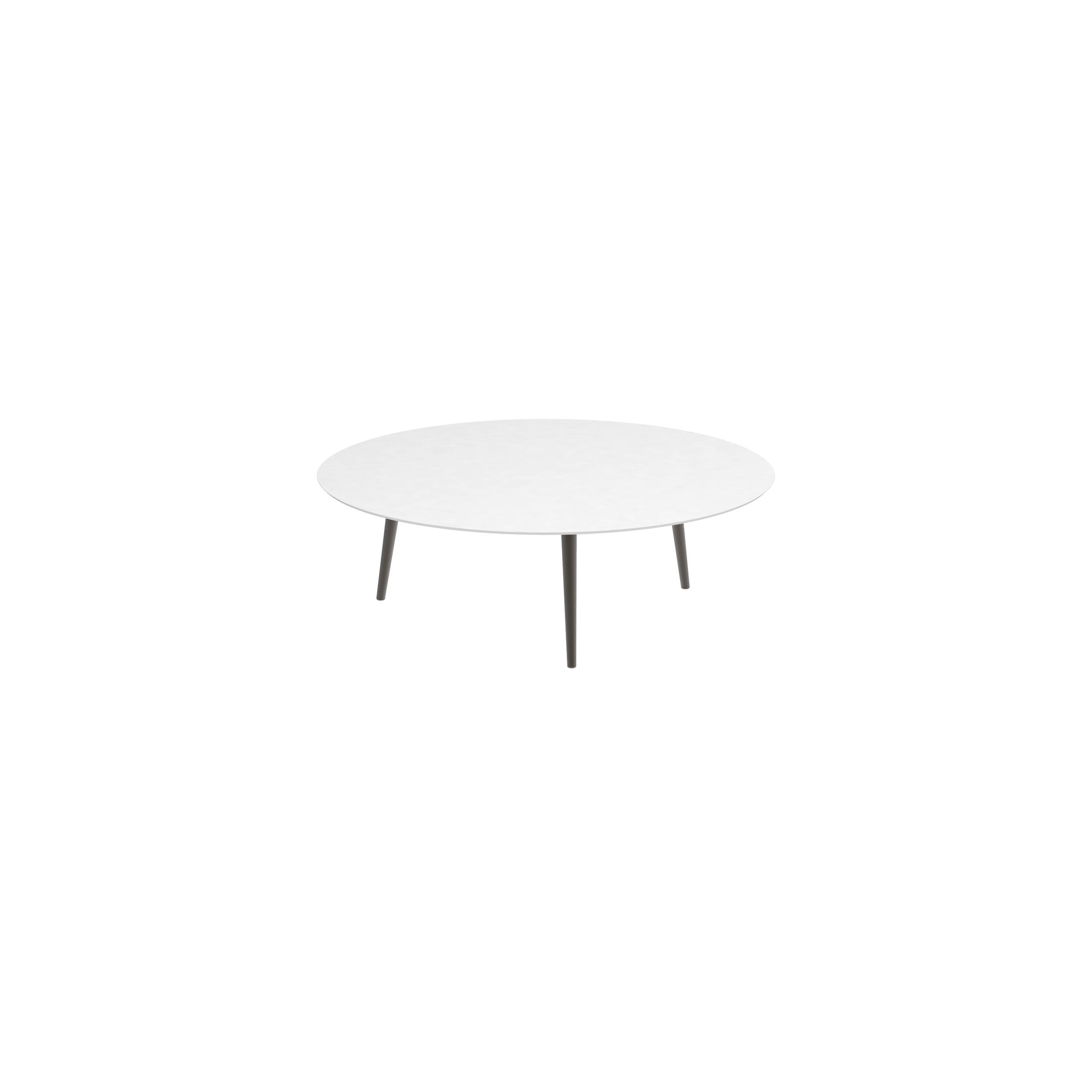 Styletto High Lounge Table Ø 160cm Alu Legs Bronze Ceramic Top White