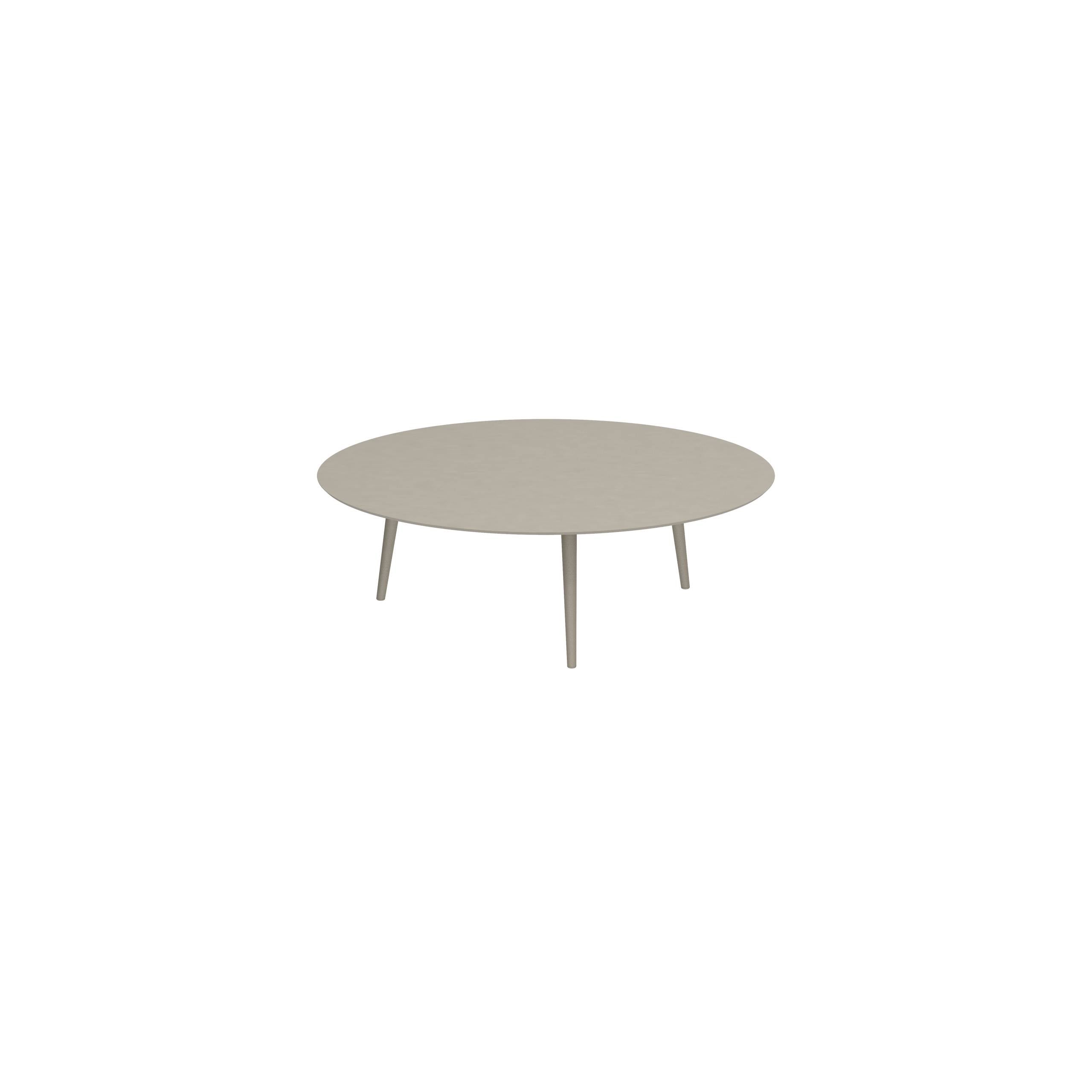 Styletto High Lounge Table Ø 160cm Alu Legs Sand Ceramic Top Pearl Grey