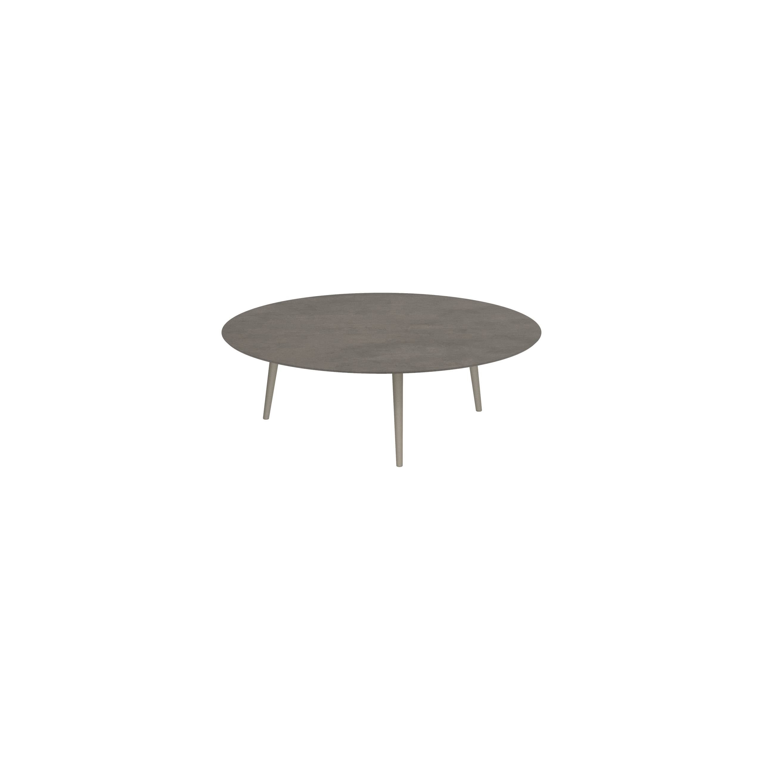 Styletto High Lounge Table Ø 160cm Alu Legs Sand Ceramic Top Terra Marrone