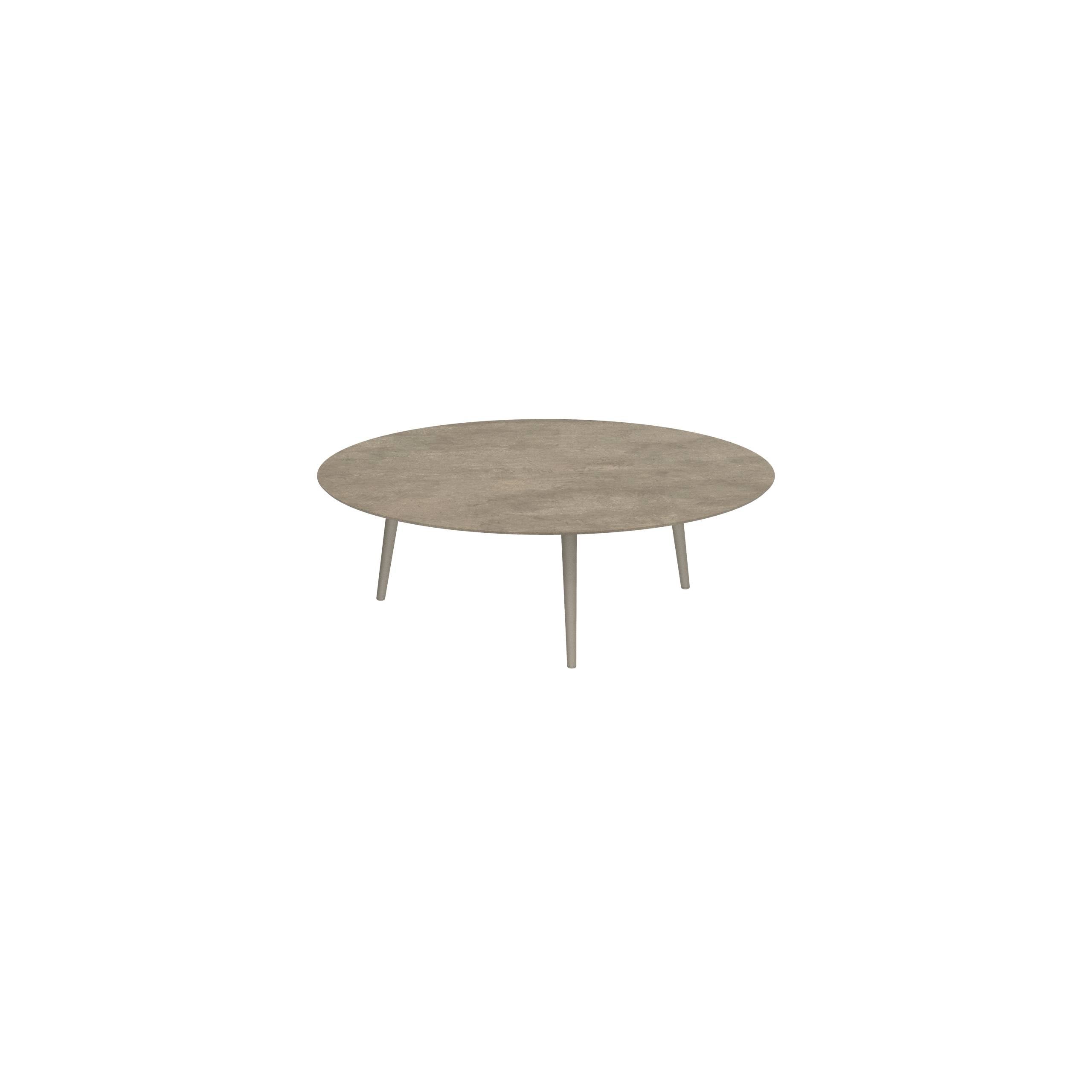 Styletto High Lounge Table Ø 160cm Alu Legs Sand Ceramic Top Terra Sabbia