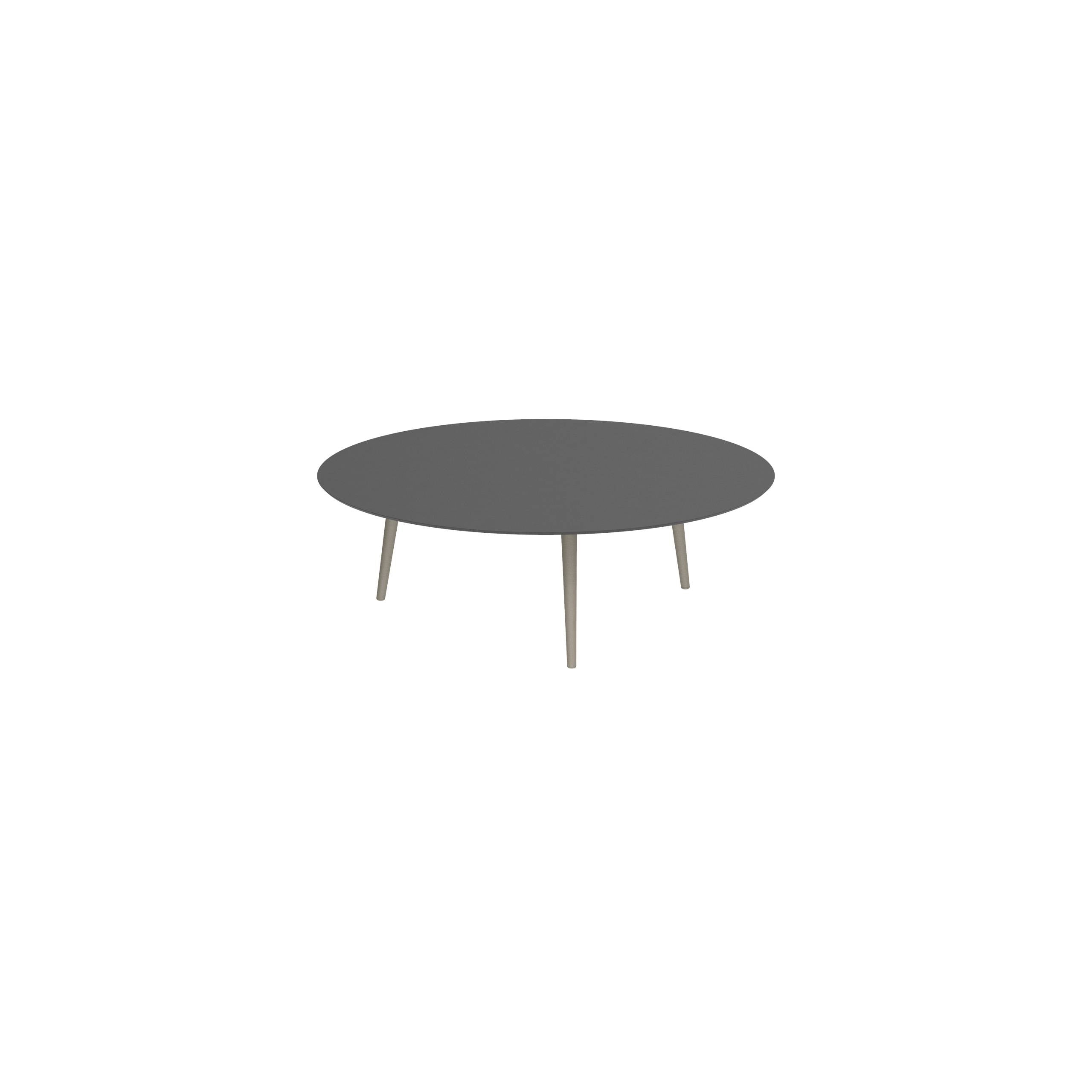 Styletto High Lounge Table Ø 160cm Alu Legs Sand Ceramic Top Black