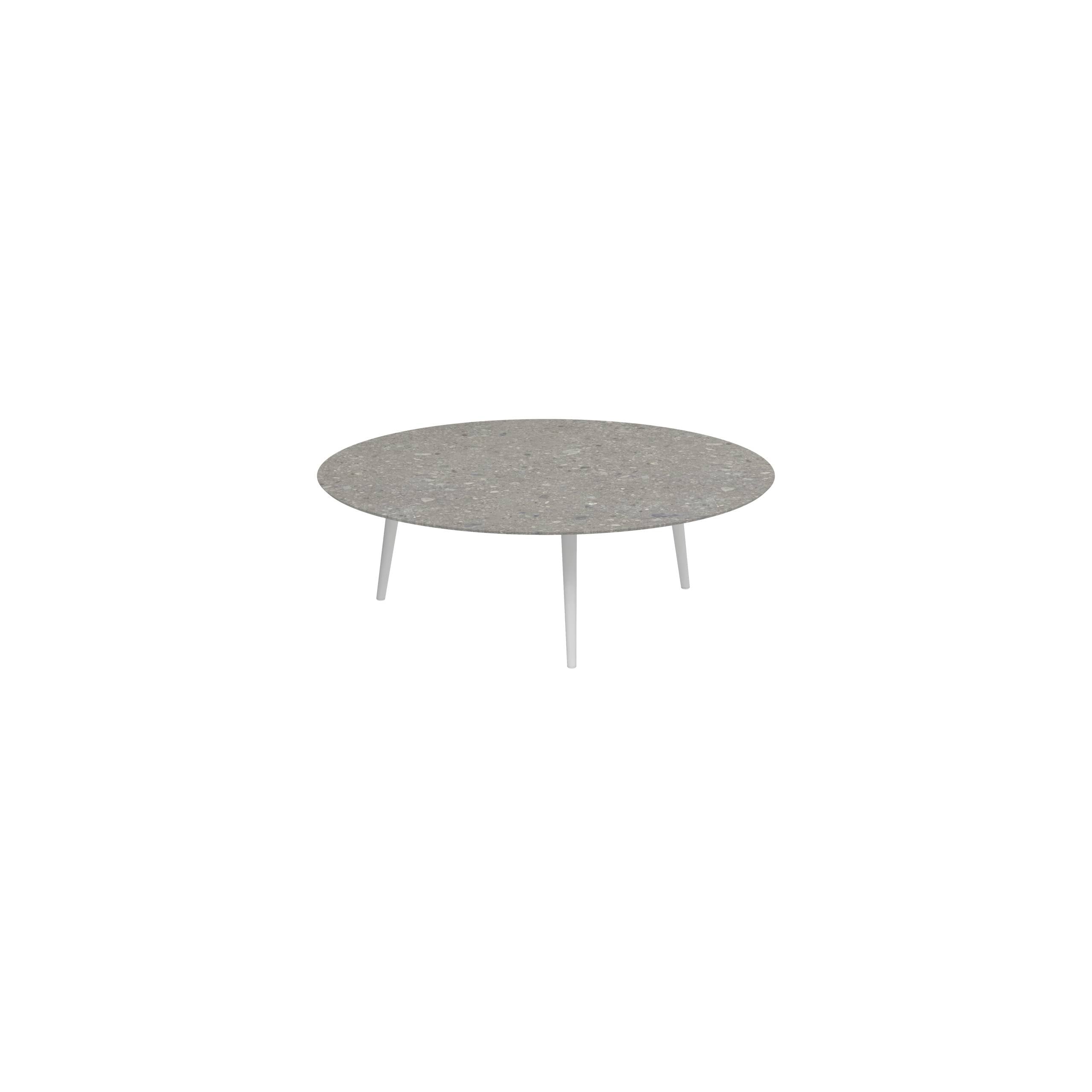 Styletto High Lounge Table Ø 160cm Alu Legs White Ceramic Top Ceppo Dolomitica