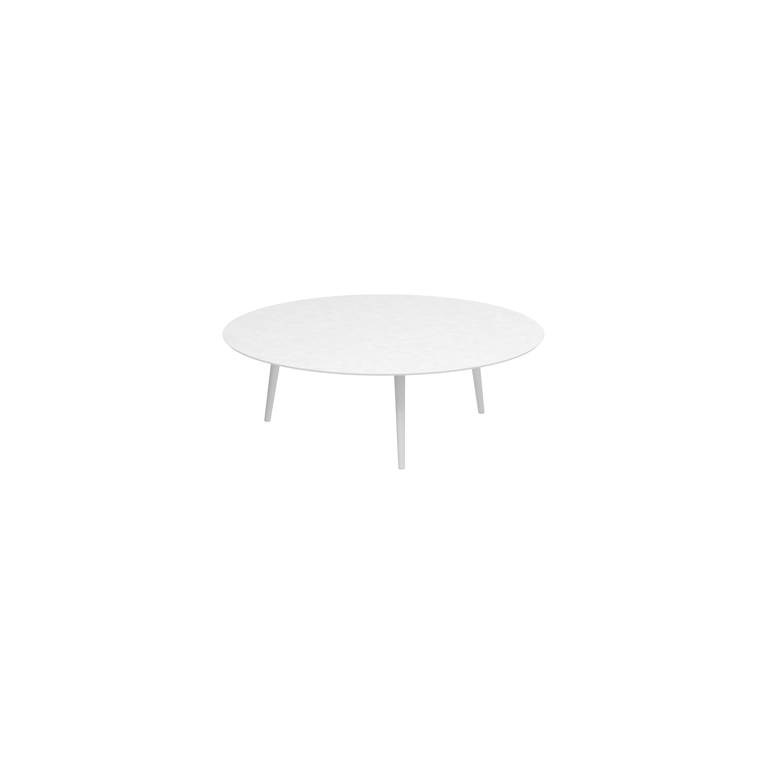 Styletto High Lounge Table Ø 160cm Alu Legs White Ceramic Top White