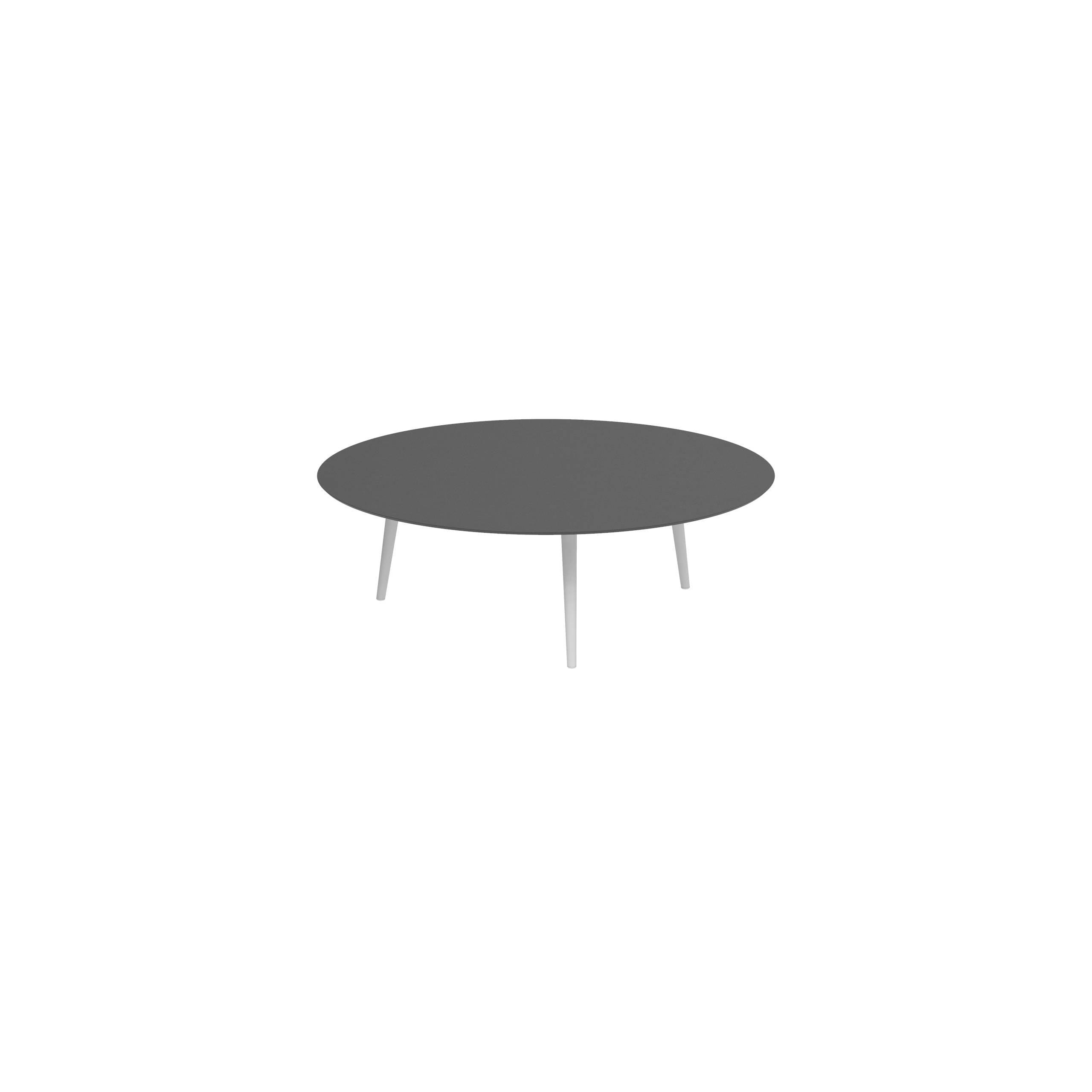 Styletto High Lounge Table Ø 160cm Alu Legs White Ceramic Top Black