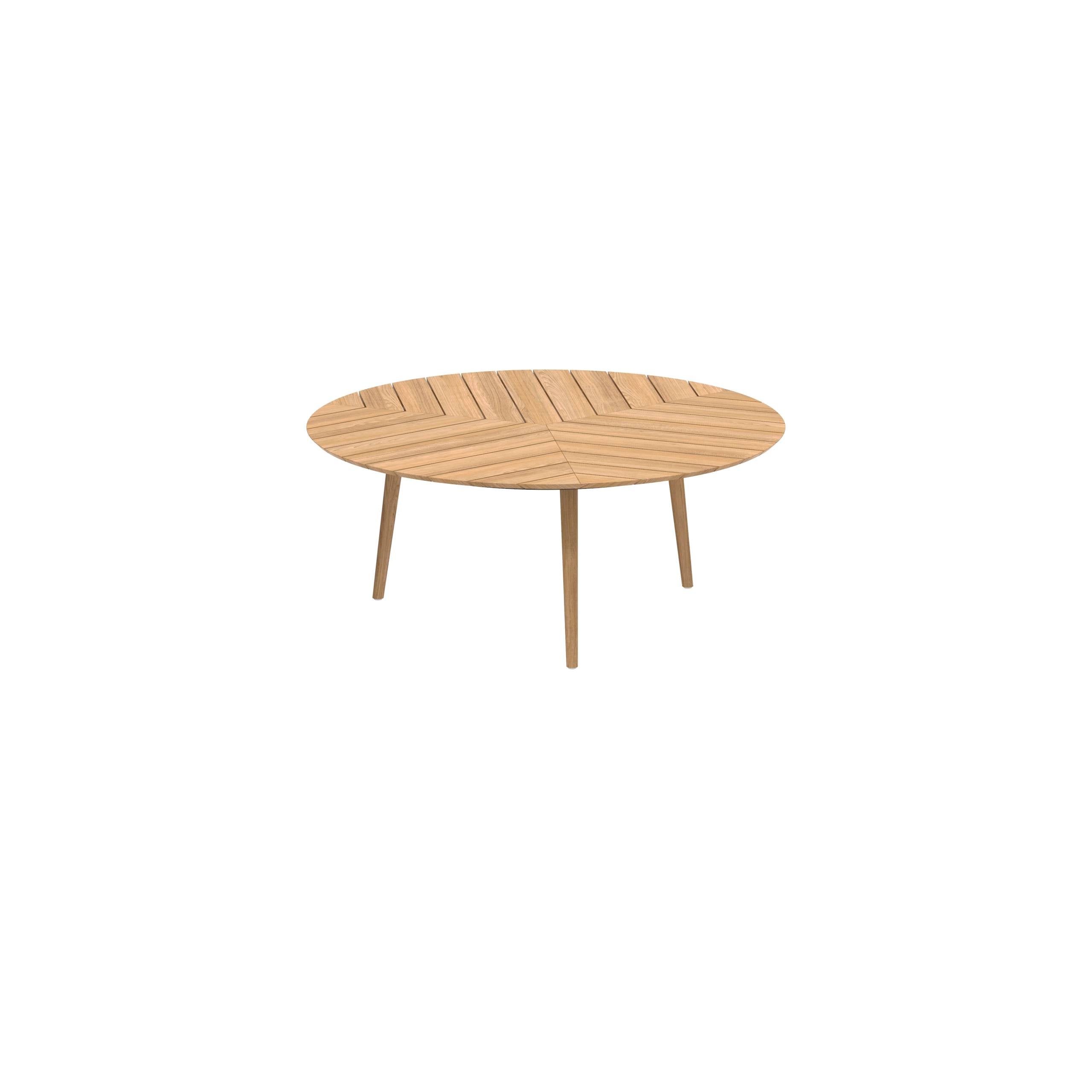 Styletto Low Dining Table Ø 160cm Teak