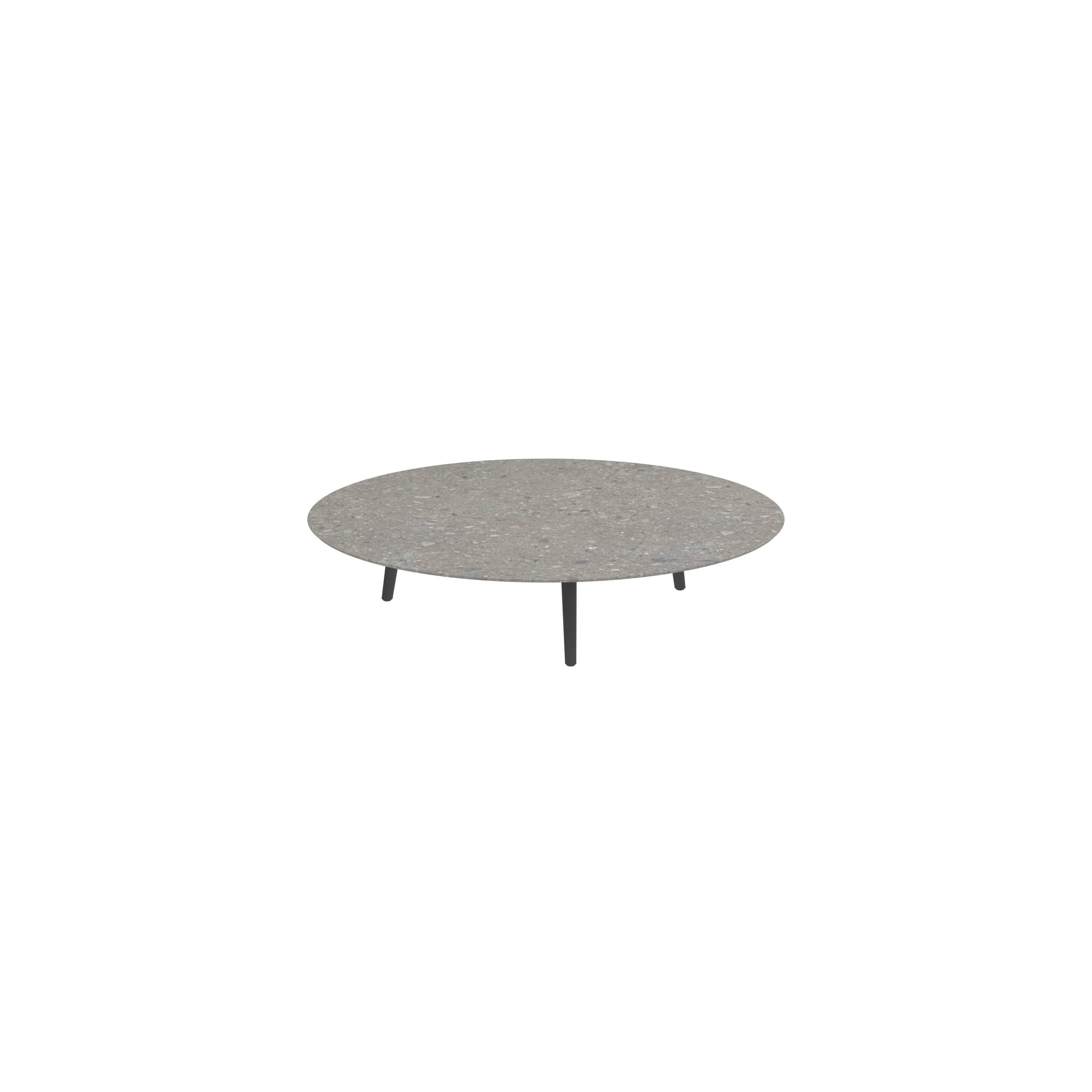 Styletto Low Lounge Table Ø 160cm Alu Legs Anthracite Ceramic Top Ceppo Dolomitica