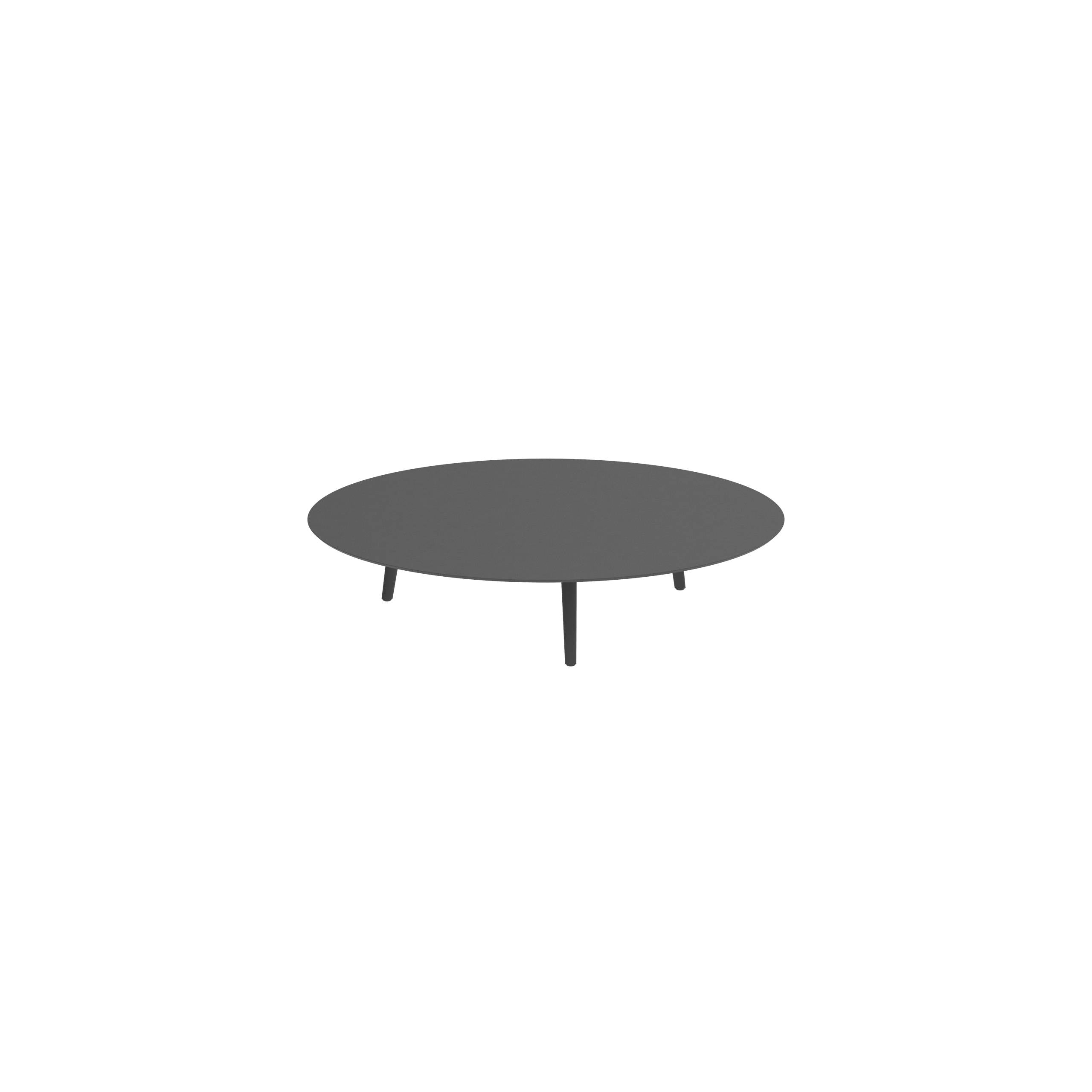 Styletto Low Lounge Table Ø 160cm Alu Legs Anthracite Ceramic Top Black