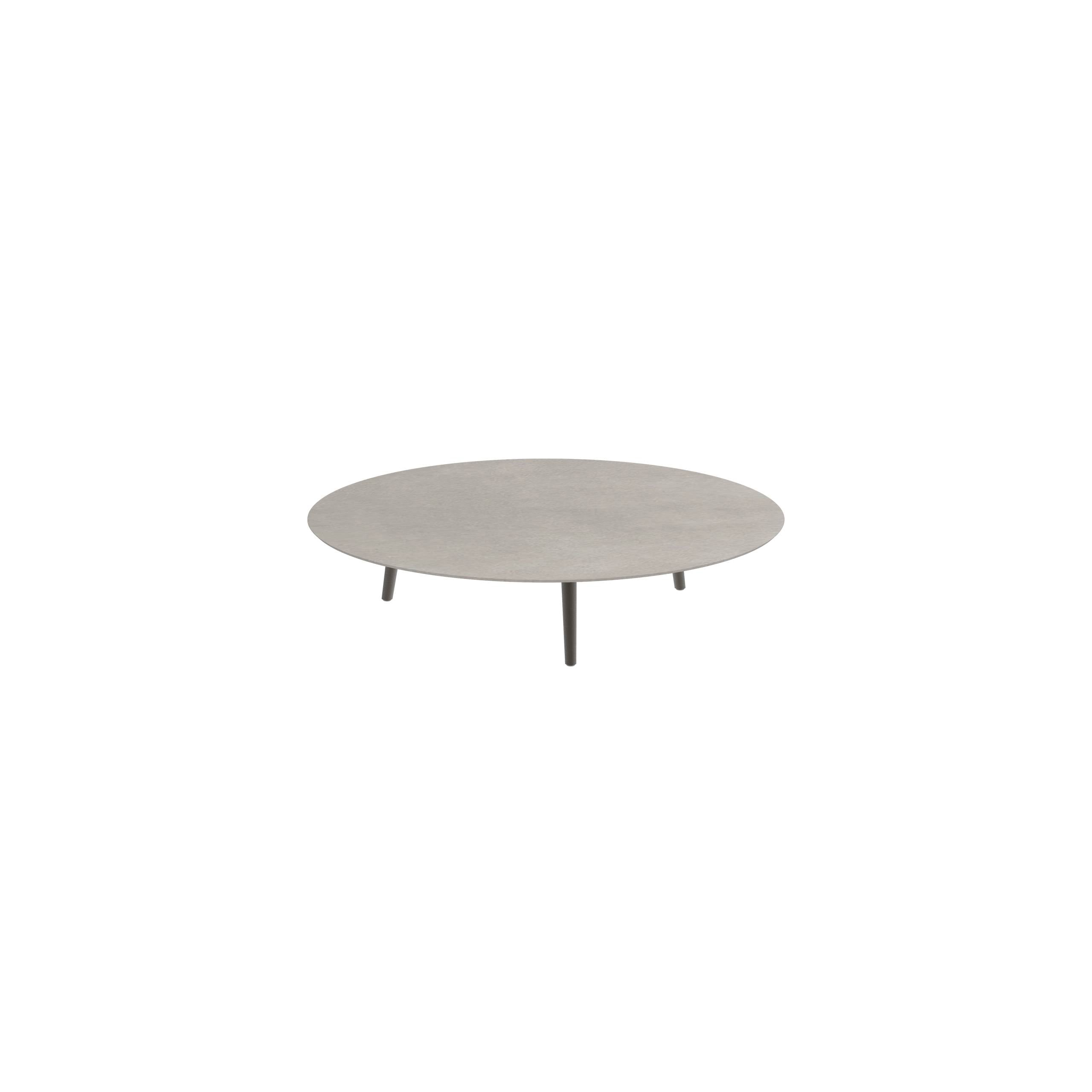 Styletto Low Lounge Table Ø 160cm Alu Legs Bronze Ceramic Top Cemento Luminoso