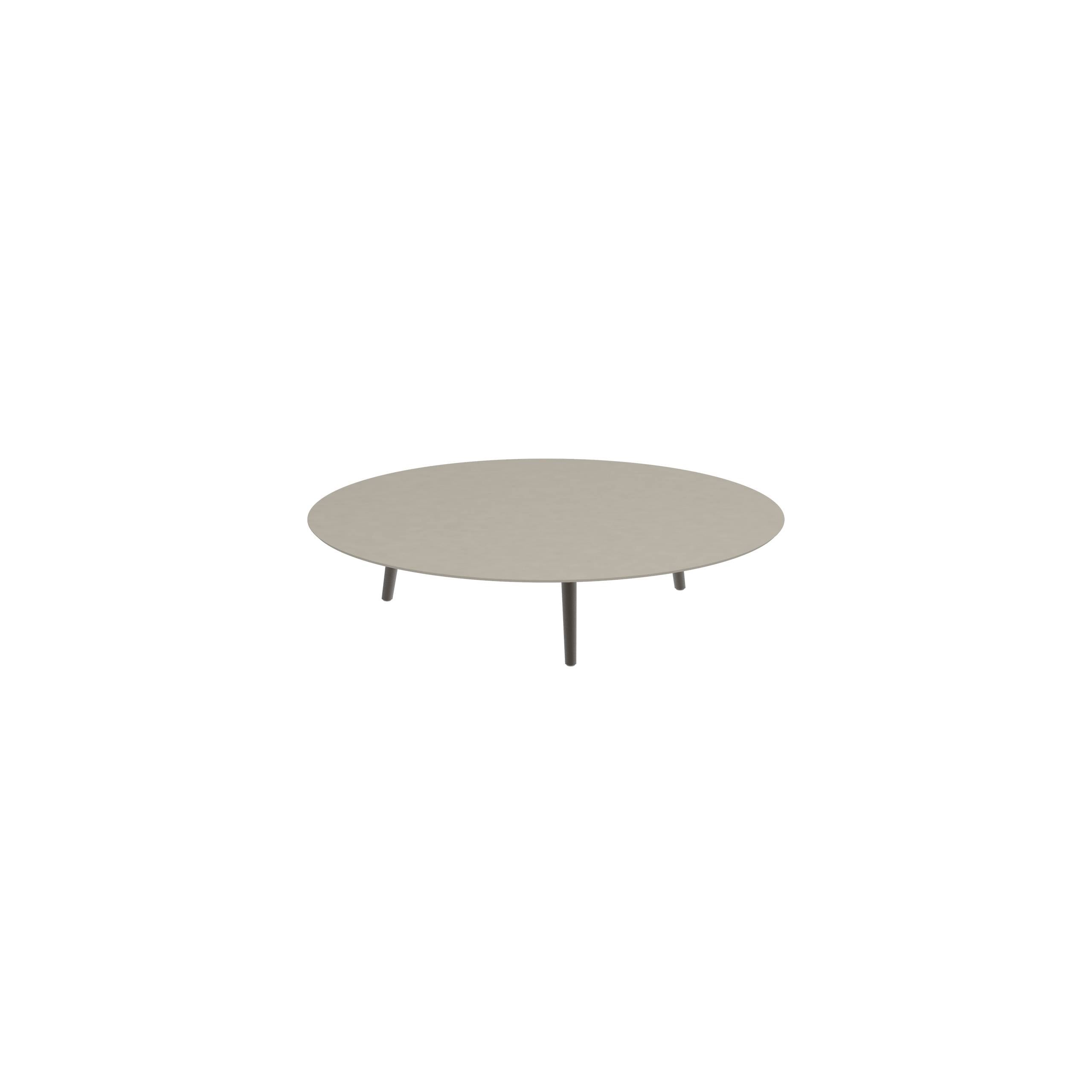 Styletto Low Lounge Table Ø 160cm Alu Legs Bronze Ceramic Top Pearl Grey