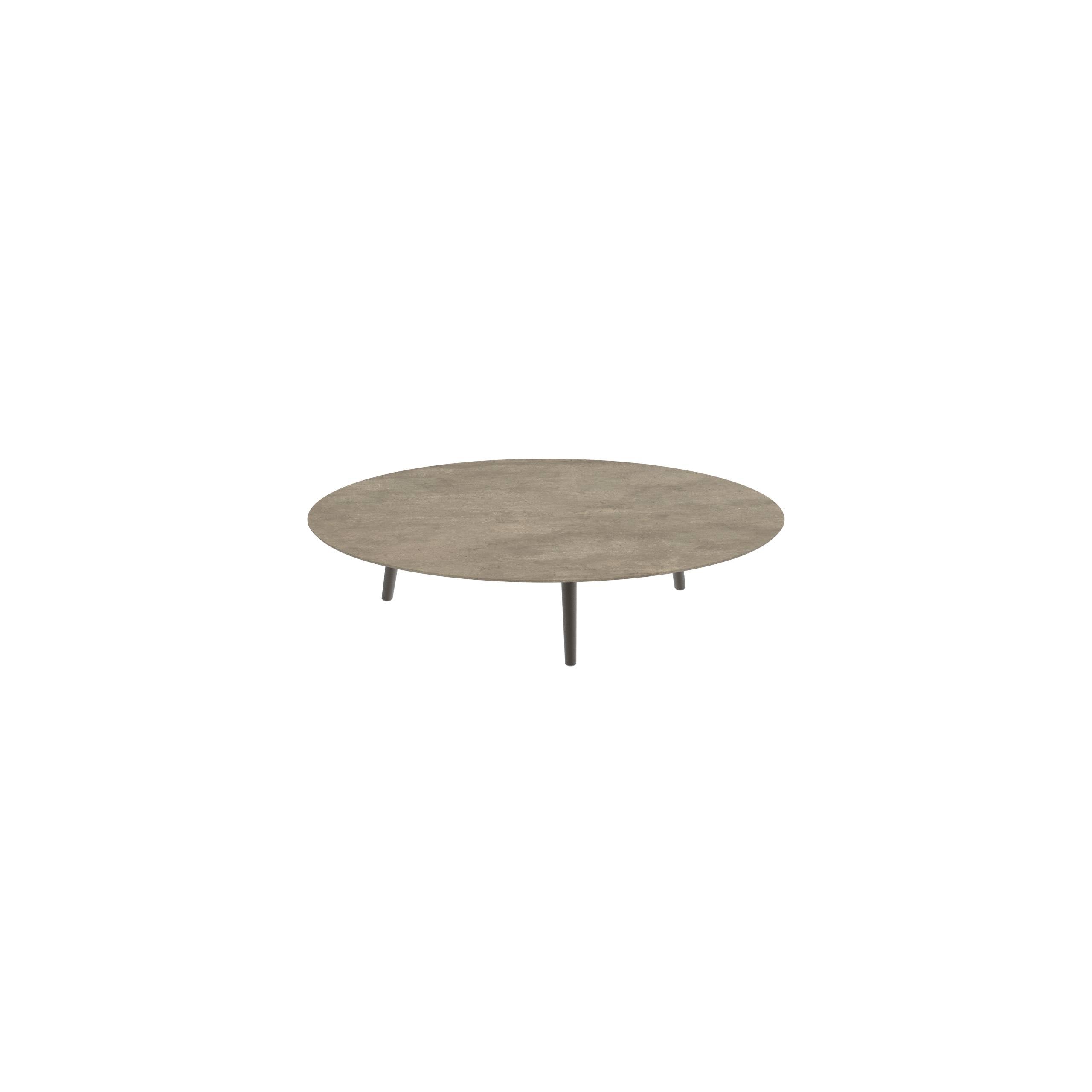 Styletto Low Lounge Table Ø 160cm Alu Legs Bronze Ceramic Top Terra Sabbia