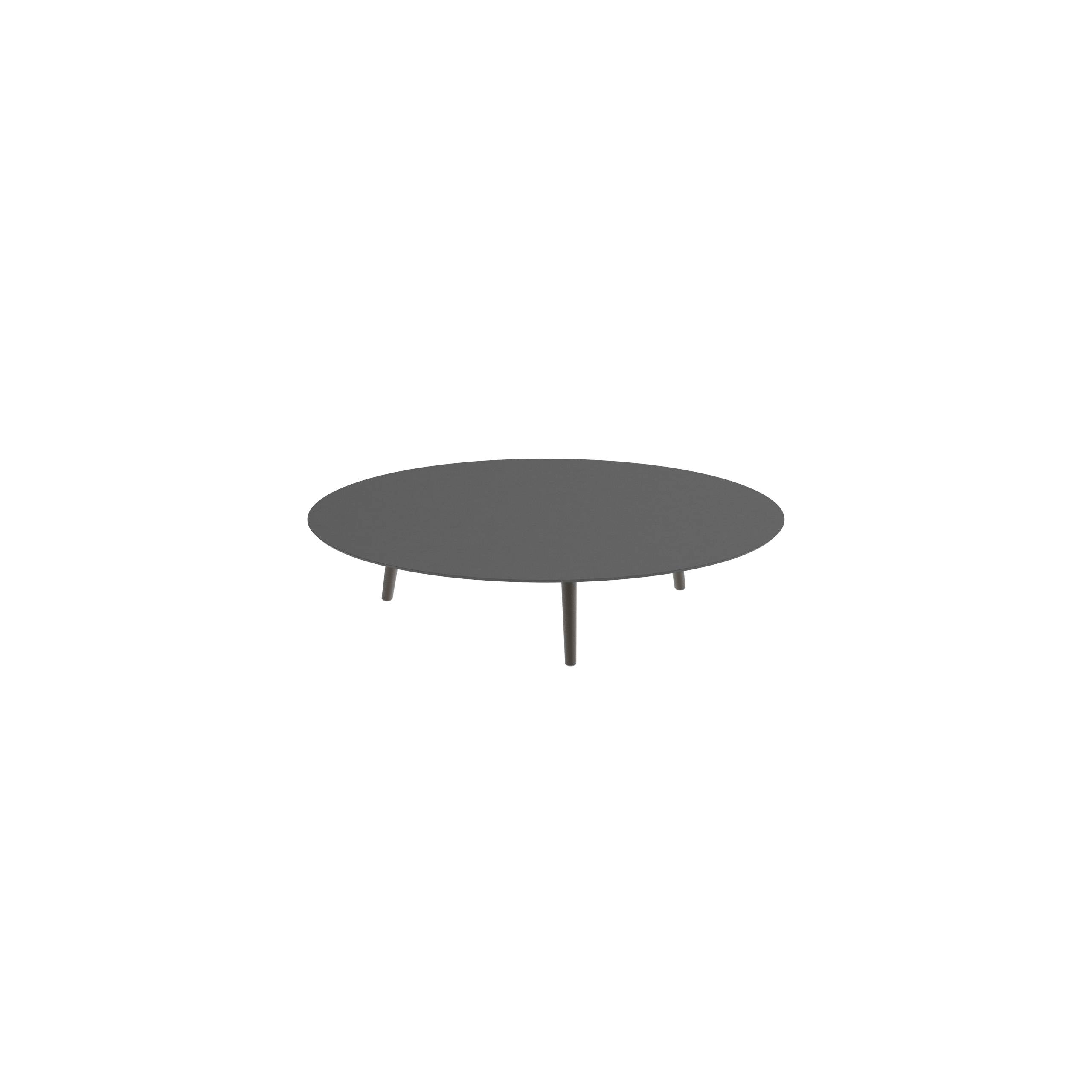 Styletto Low Lounge Table Ø 160cm Alu Legs Bronze Ceramic Top Black