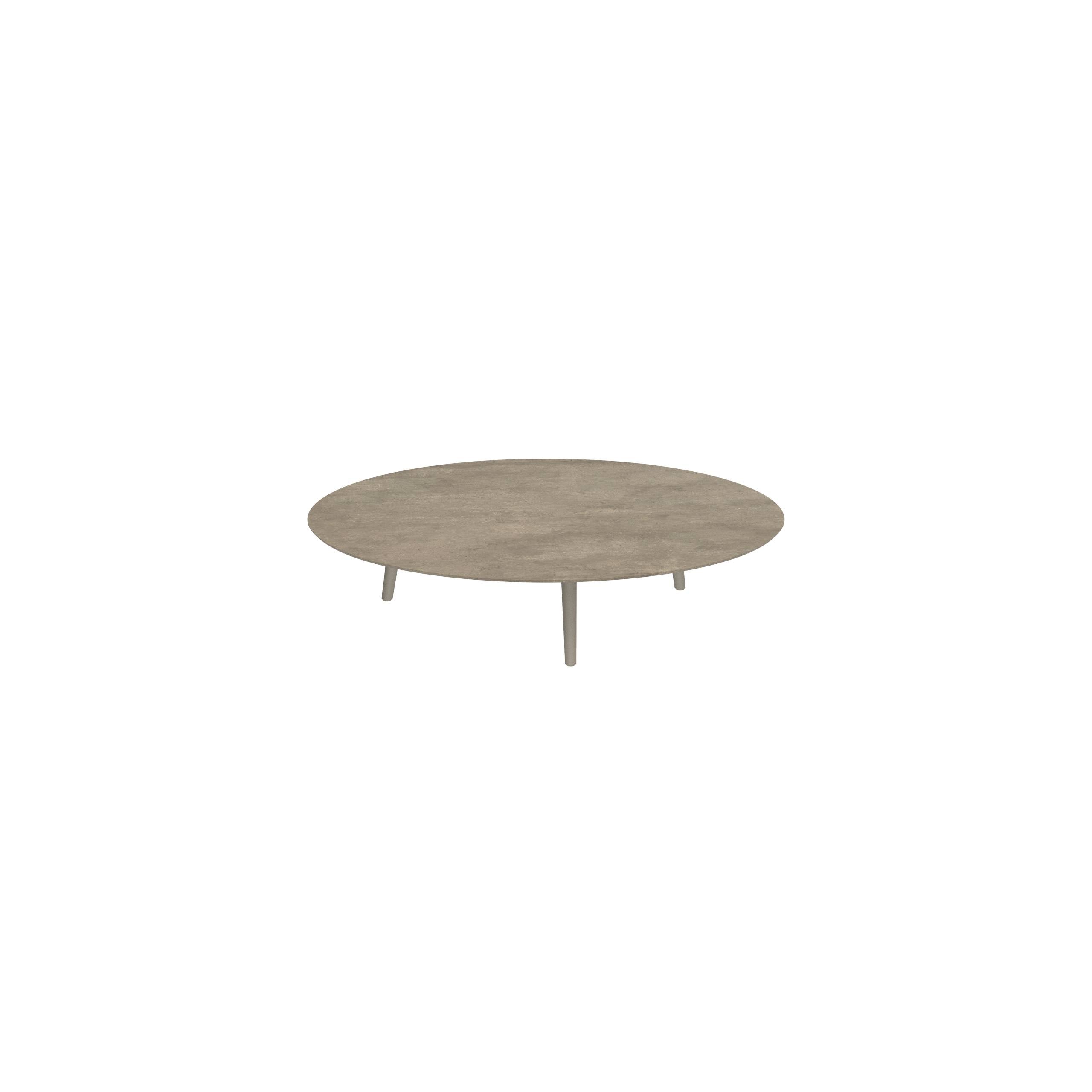 Styletto Low Lounge Table Ø 160cm Alu Legs Sand Ceramic Top Terra Sabbia