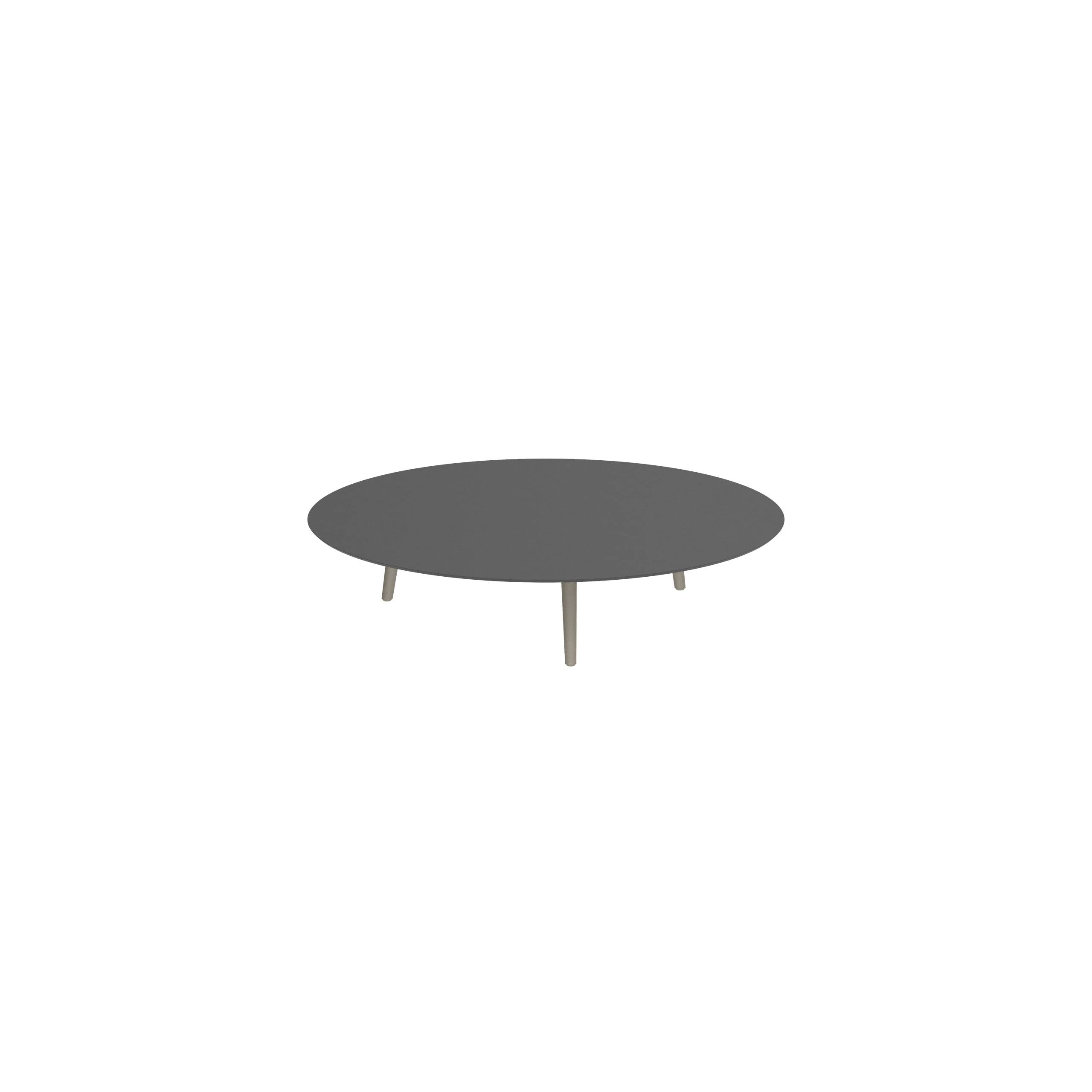 Styletto Low Lounge Table Ø 160cm Alu Legs Sand Ceramic Top Black