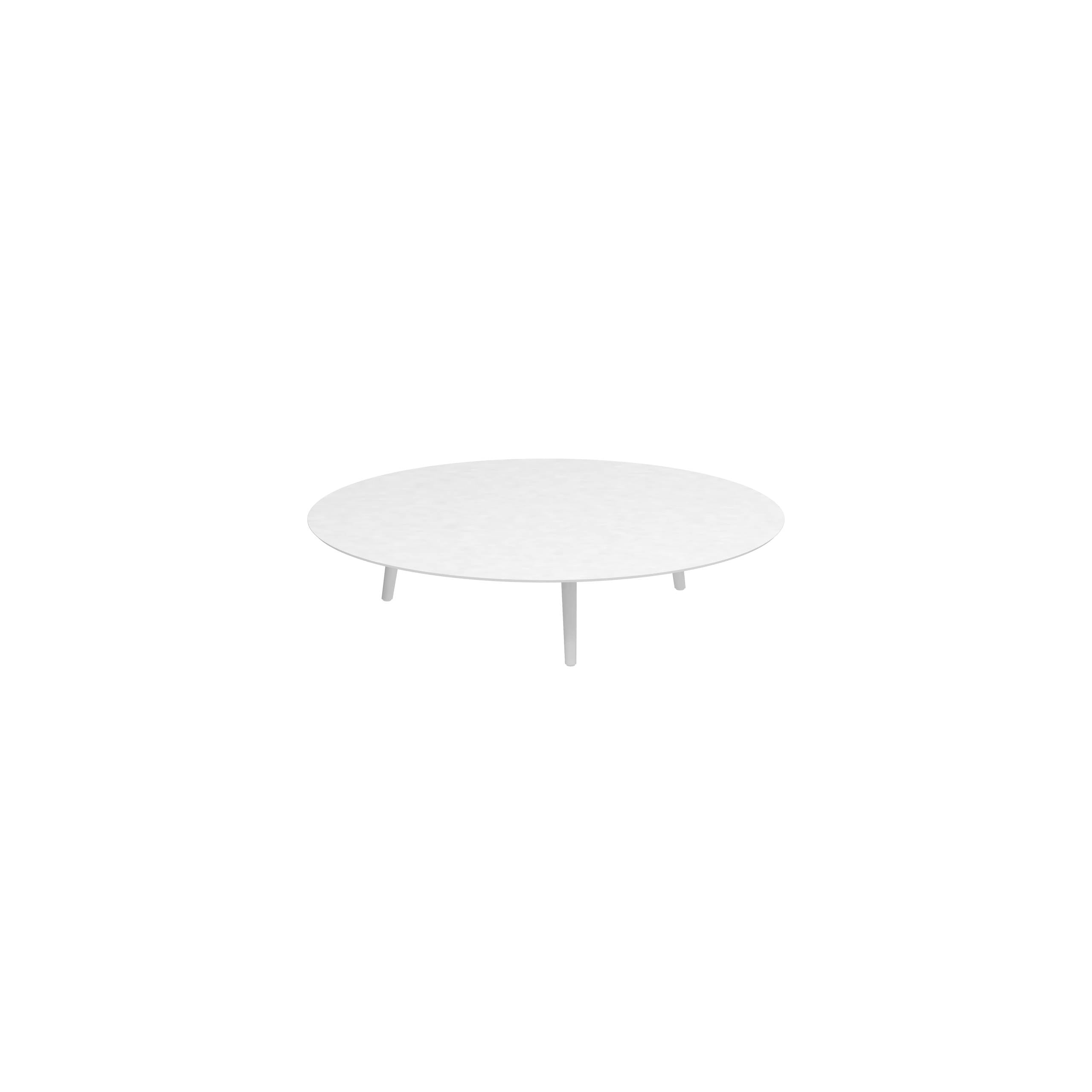 Styletto Low Lounge Table Ø 160cm Alu Legs White Ceramic Top White