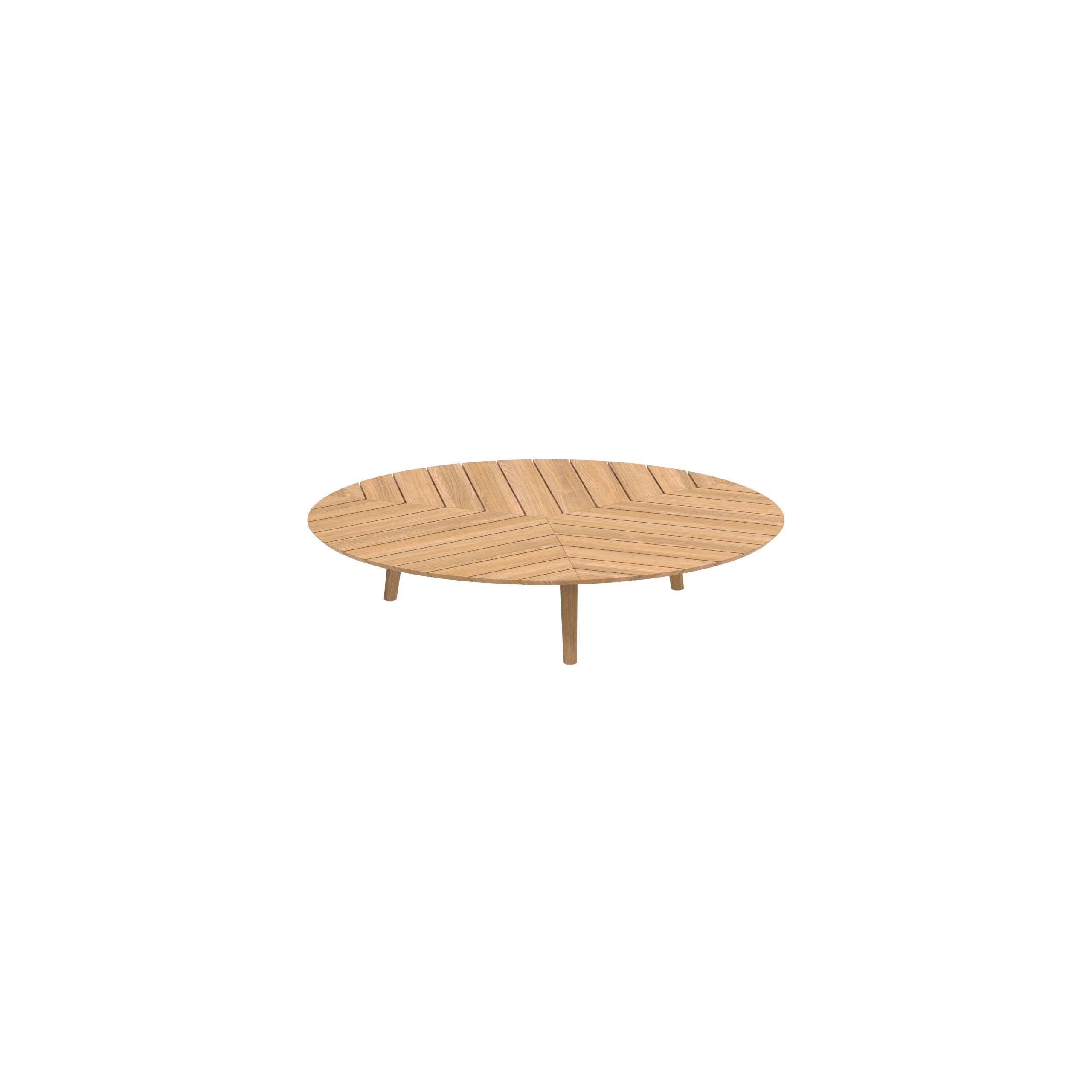 Styletto Low Lounge Table Ø 160cm Teak