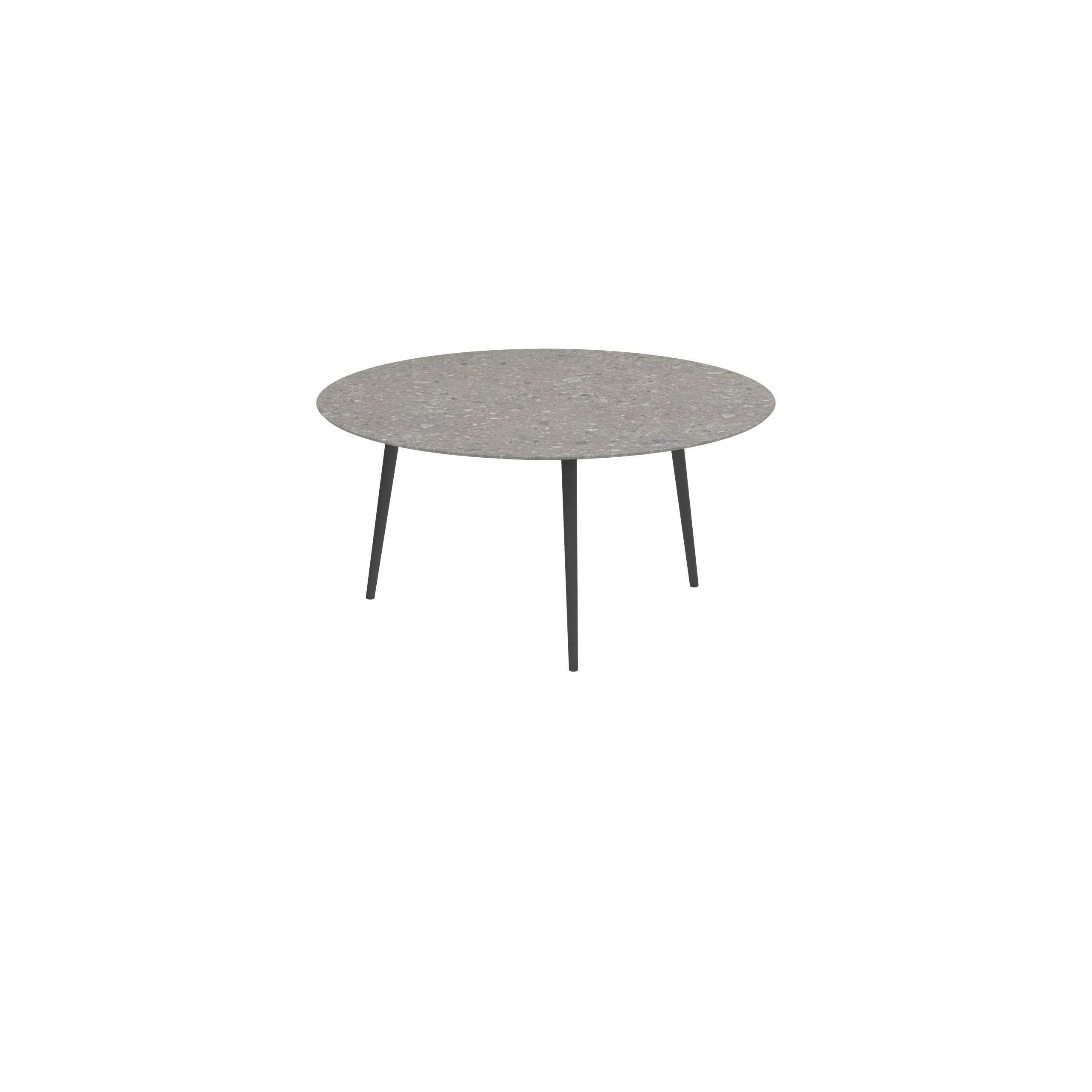 Styletto Standard Dining Table Ø 160cm Alu Legs Anthracite Ceramic Top Ceppo Dolomitica