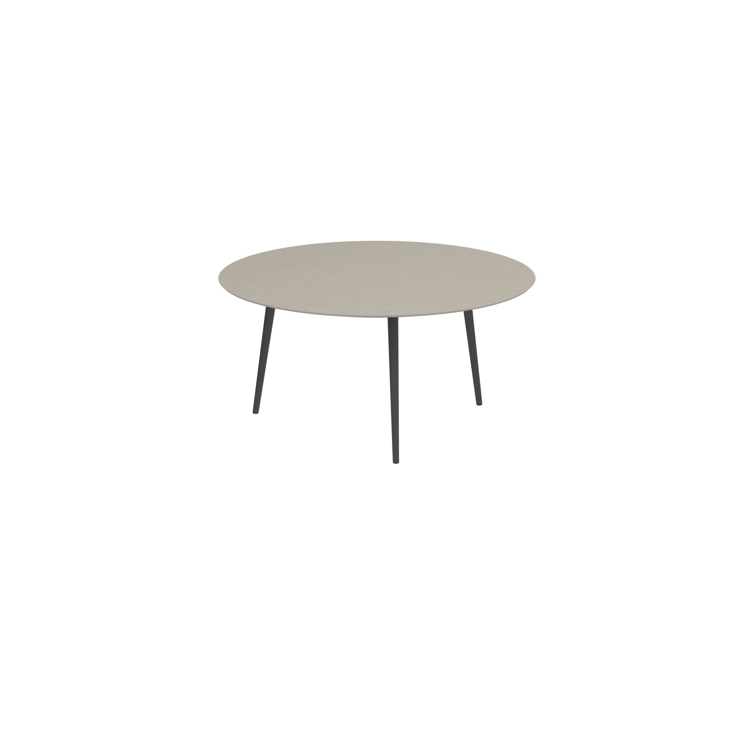 Styletto Standard Dining Table Ø 160cm Alu Legs Anthracite Ceramic Top Pearl Grey