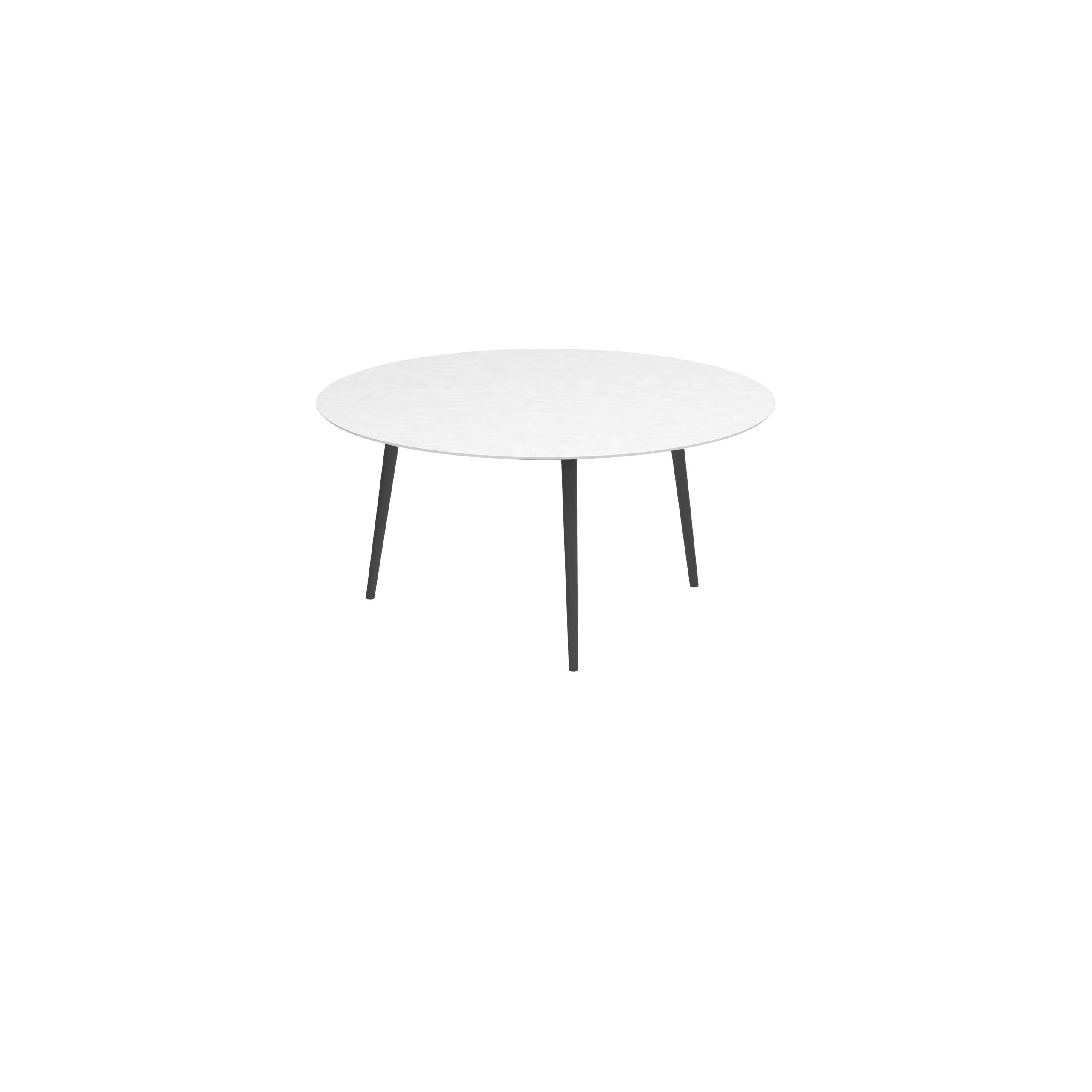Styletto Standard Dining Table Ø 160cm Alu Legs Anthracite Ceramic Top White
