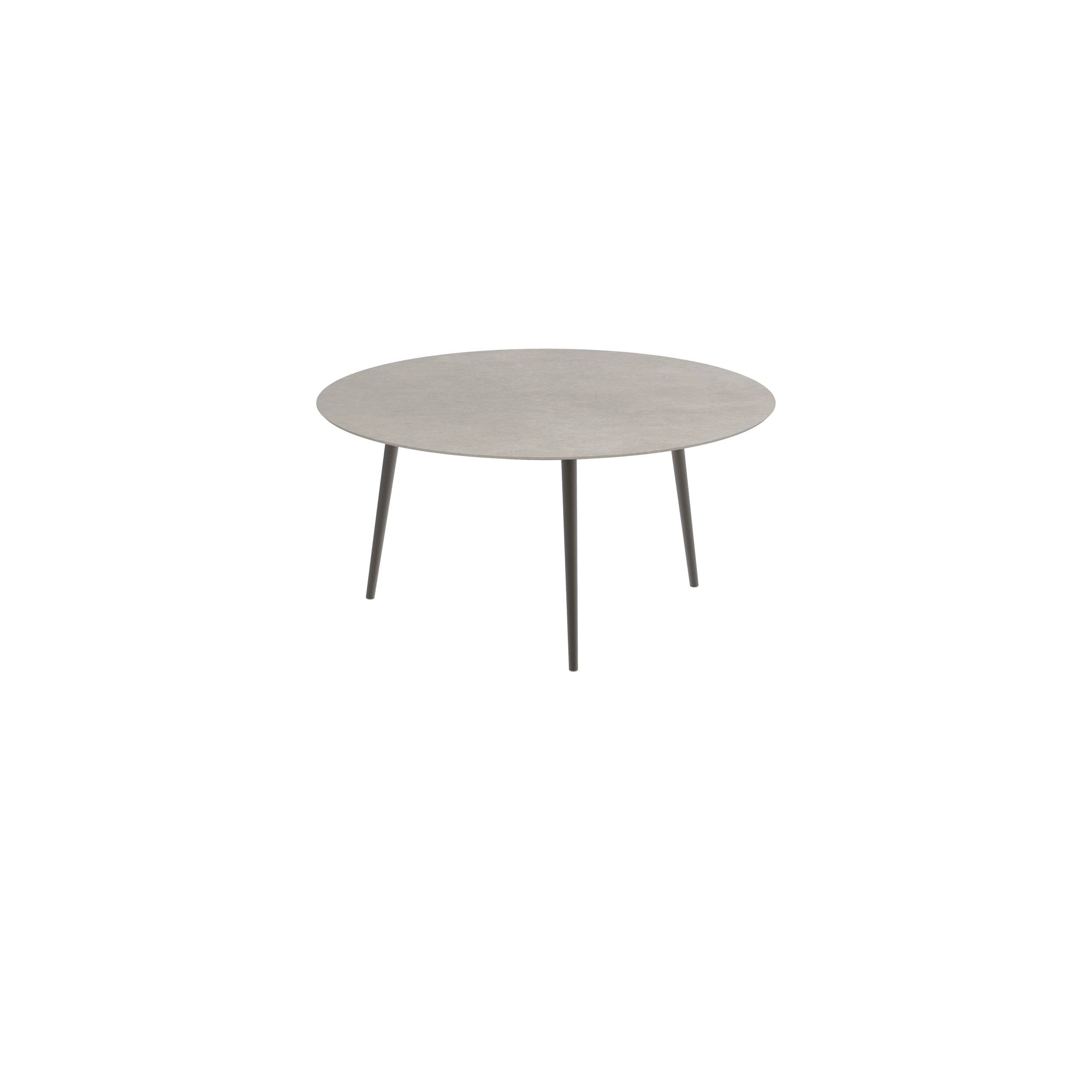 Styletto Standard Dining Table Ø 160cm Alu Legs Bronze Ceramic Top Cemento Luminoso