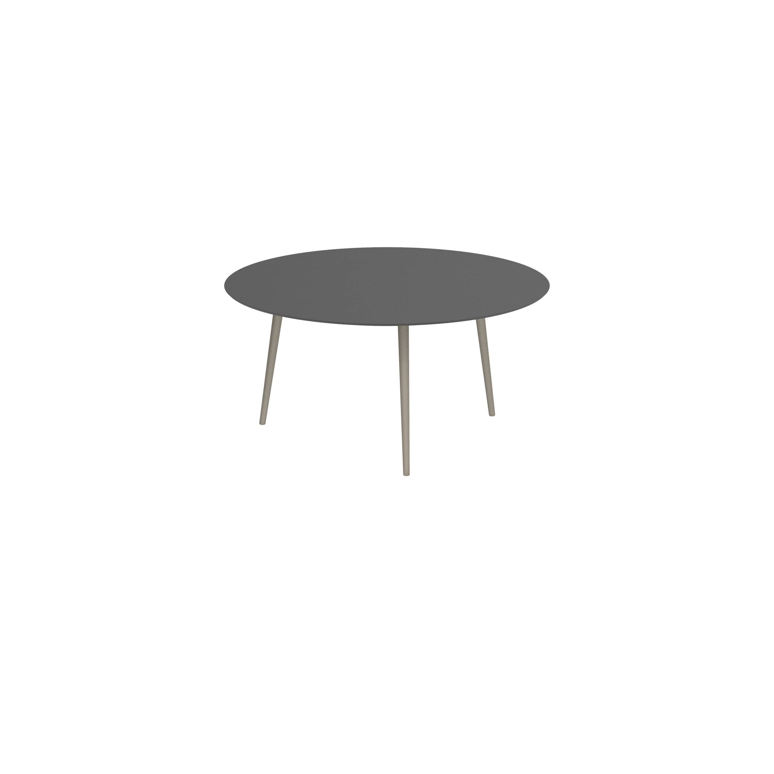 Styletto Standard Dining Table Ø 160cm Alu Legs Sand Ceramic Top Black