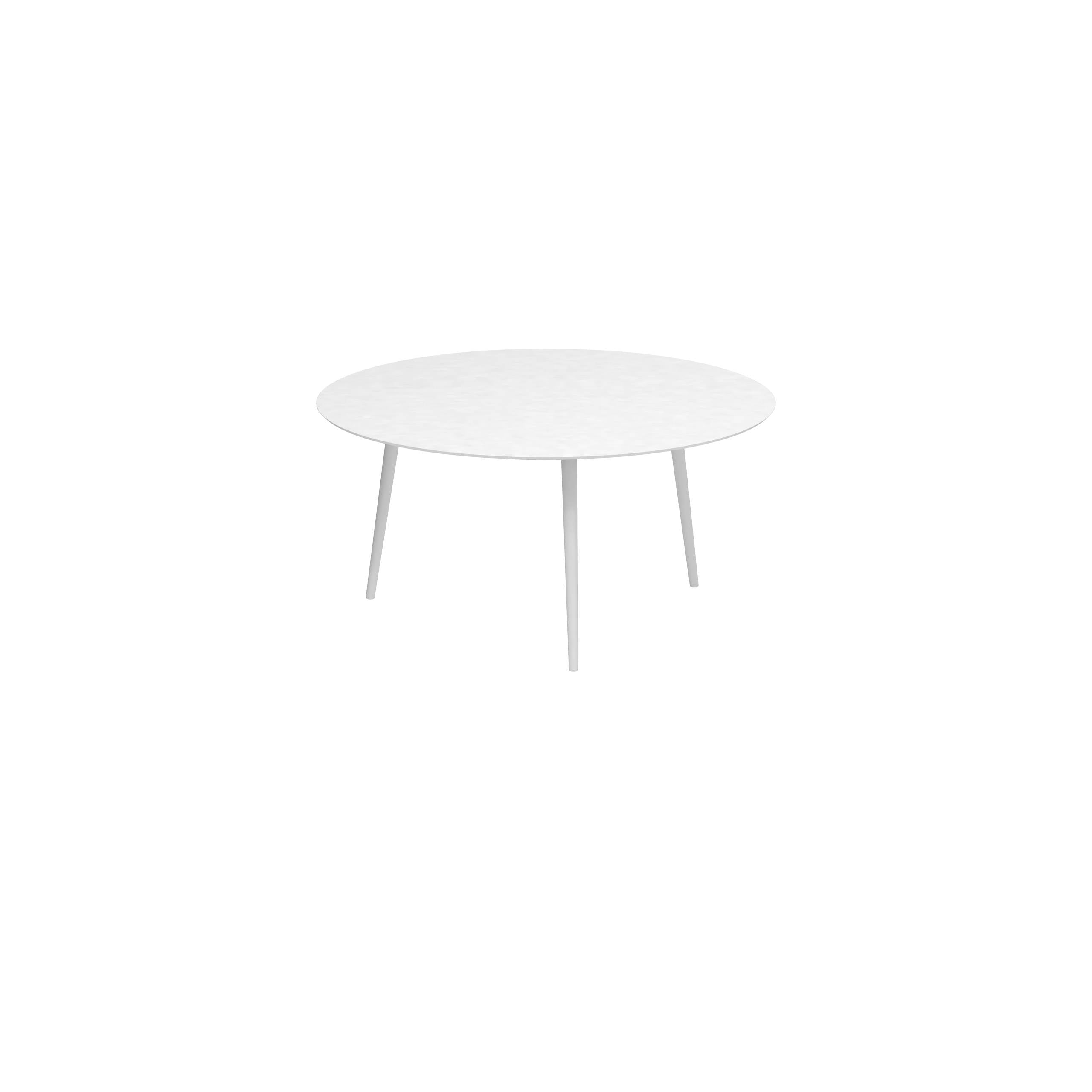 Styletto Standard Dining Table Ø 160cm Alu Legs White Ceramic Top White