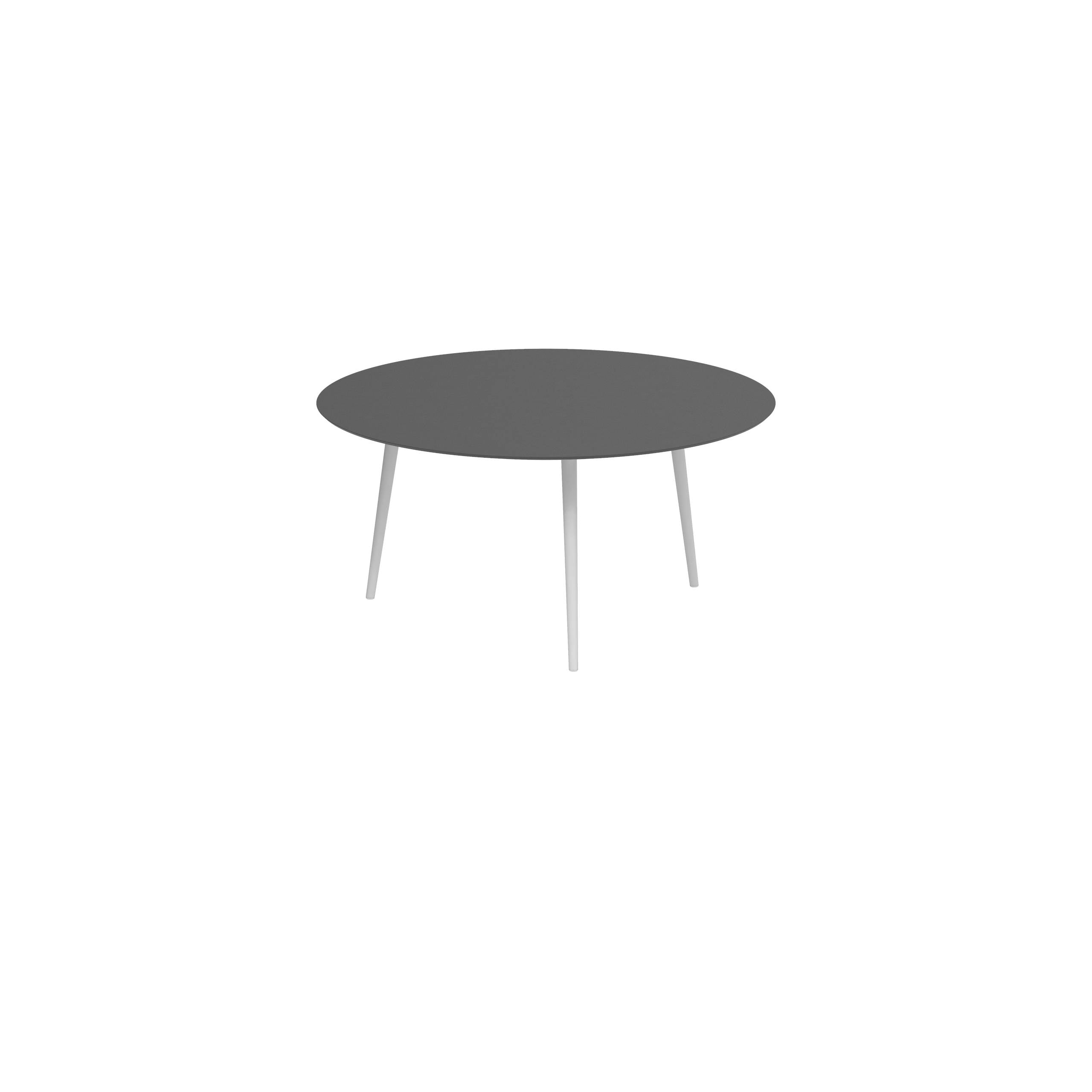 Styletto Standard Dining Table Ø 160cm Alu Legs White Ceramic Top Black
