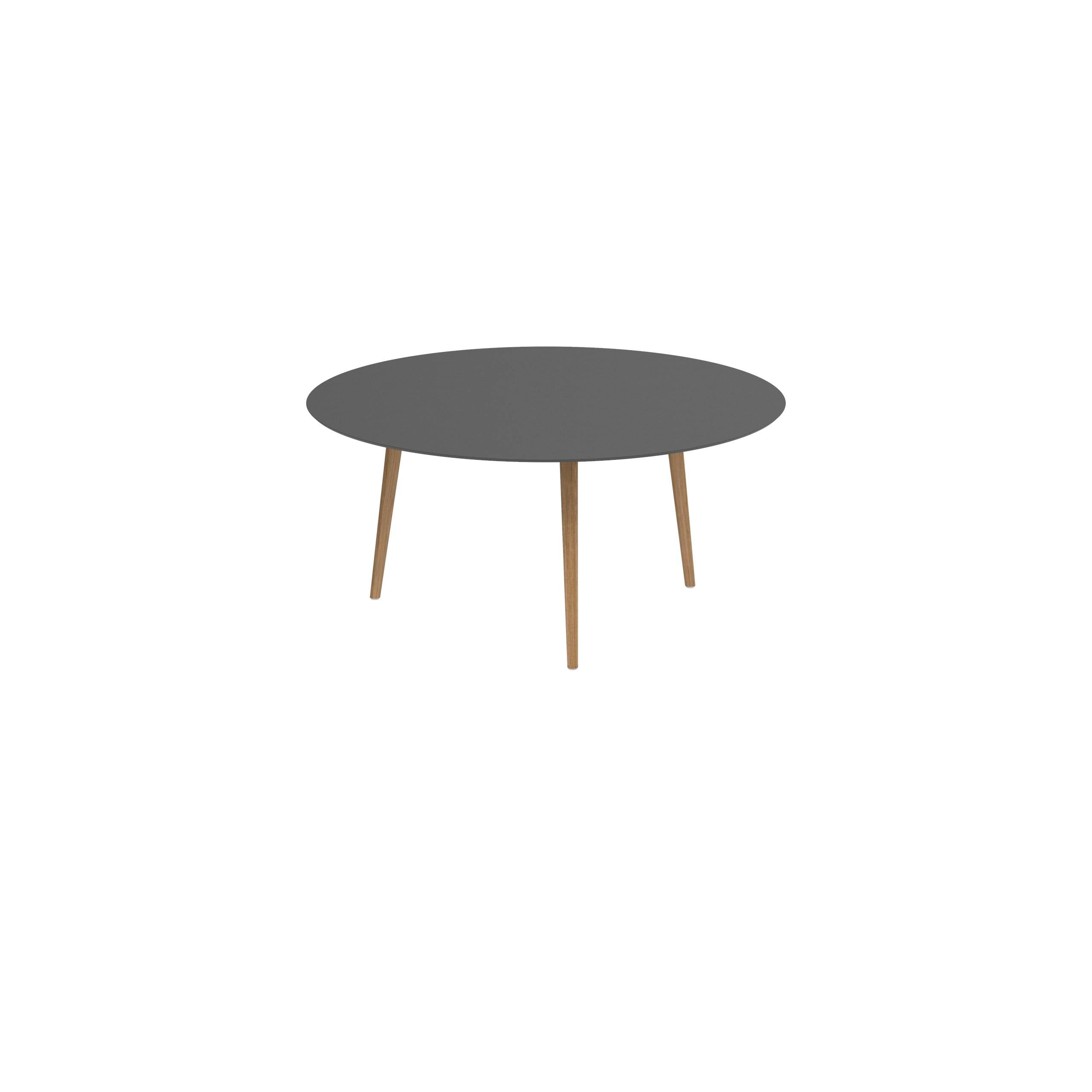 Styletto Standard Dining Table Ø 160cm Teak Legs Ceramic Top Black